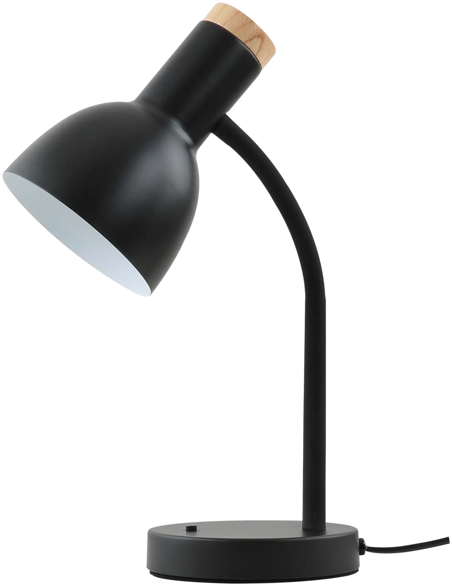 FocusLight Oslo pöytävalaisin, kork:36cm, 1xE27 max.8W(LED), On-Off kytkin valaisimen rungossa, IP20, musta - 2