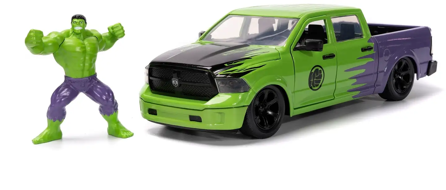 Jada Marvel Hulk ja 2014 Dodge Ram 1500, 20 cm, 1:24, die-cast - 2