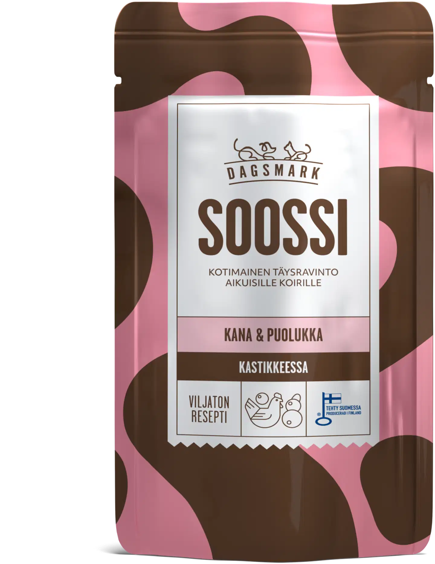 Dagsmark SOOSSI kana & puolukka kastikkeessa täysravinto aikuisille koirille 120 g