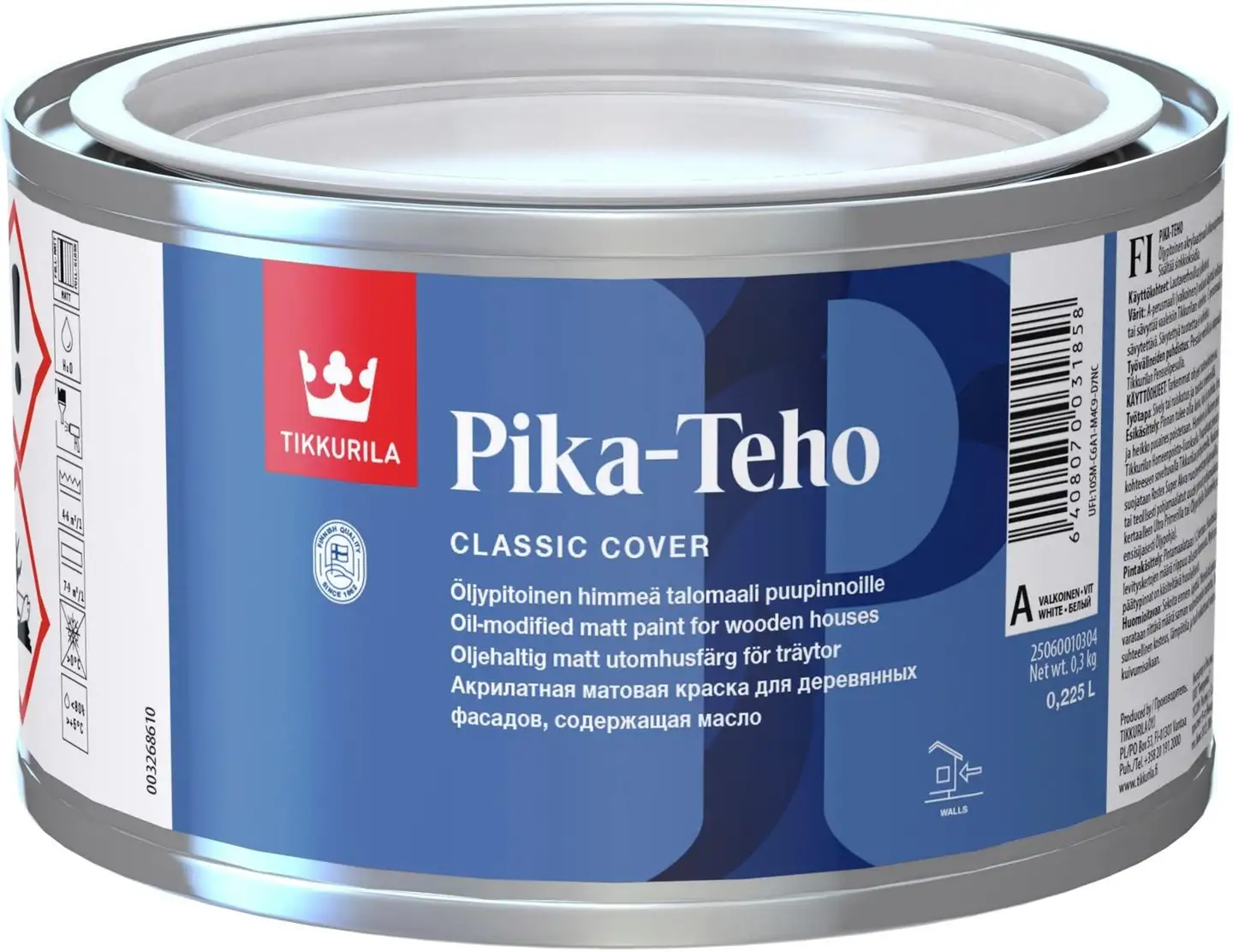 Tikkurila talomaali Pika-Teho 0,225 l A valkoinen sävytettävissä himmeä