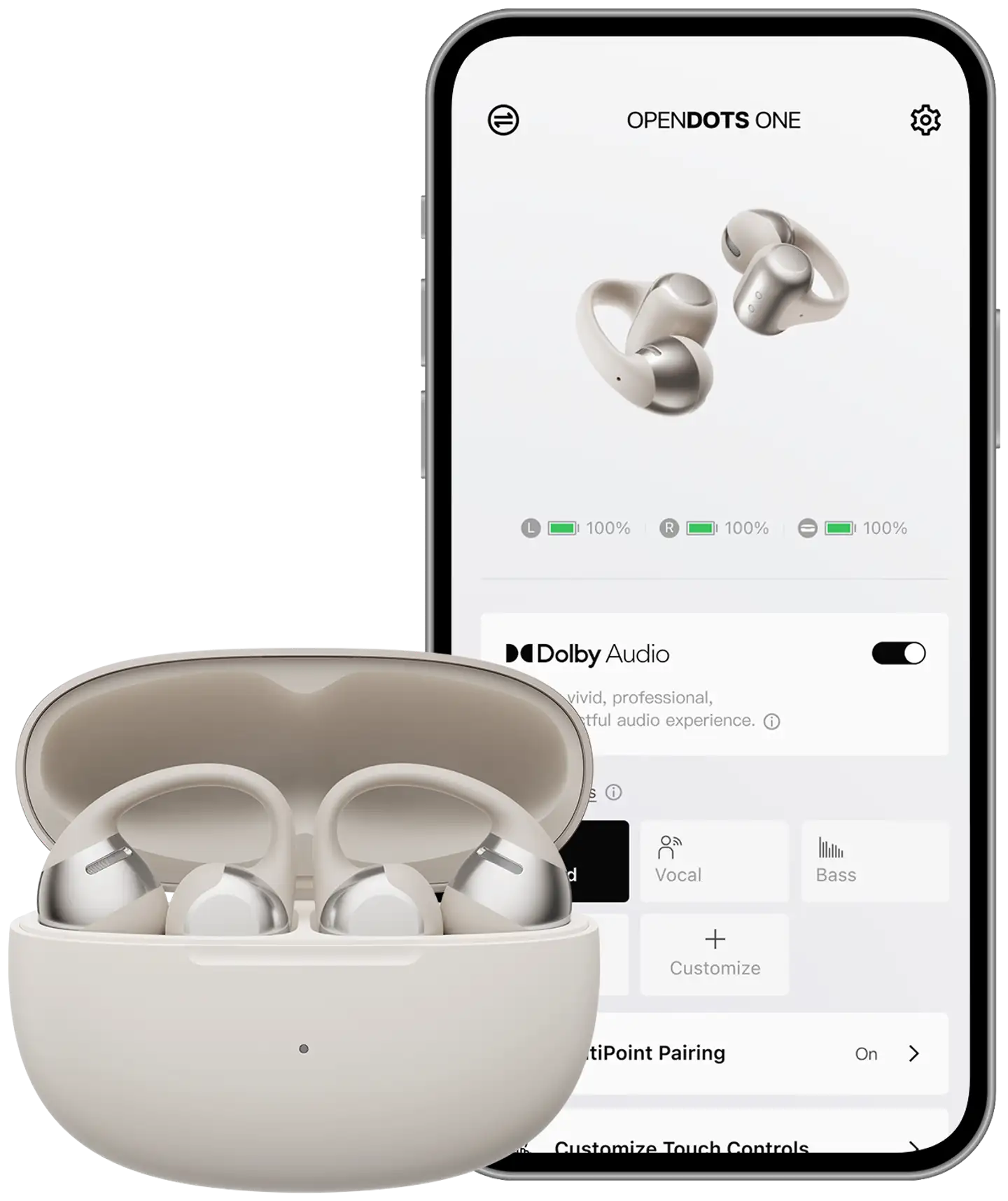 Shokz langattomat avoimet kuulokkeet OpenDots One beige - 6