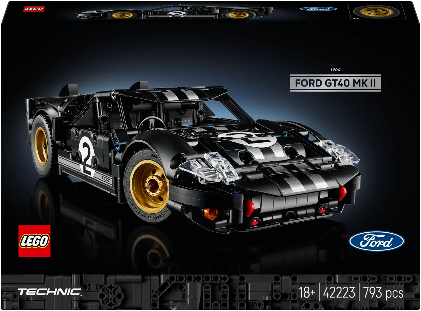 LEGO® Technic 42223 1966 Ford GT40 MKII ‑kilpa-auto - 8