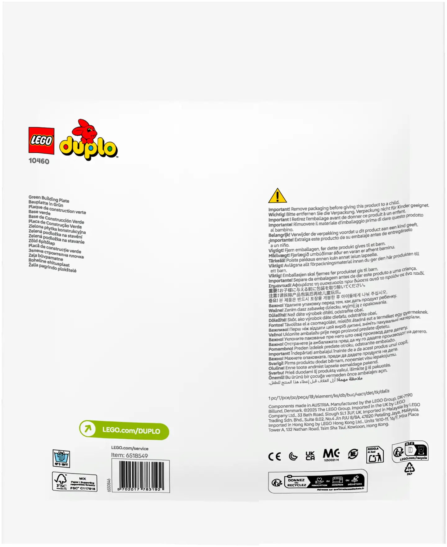 LEGO® DUPLO Classic 10460 Vihreä rakennuslevy - 3