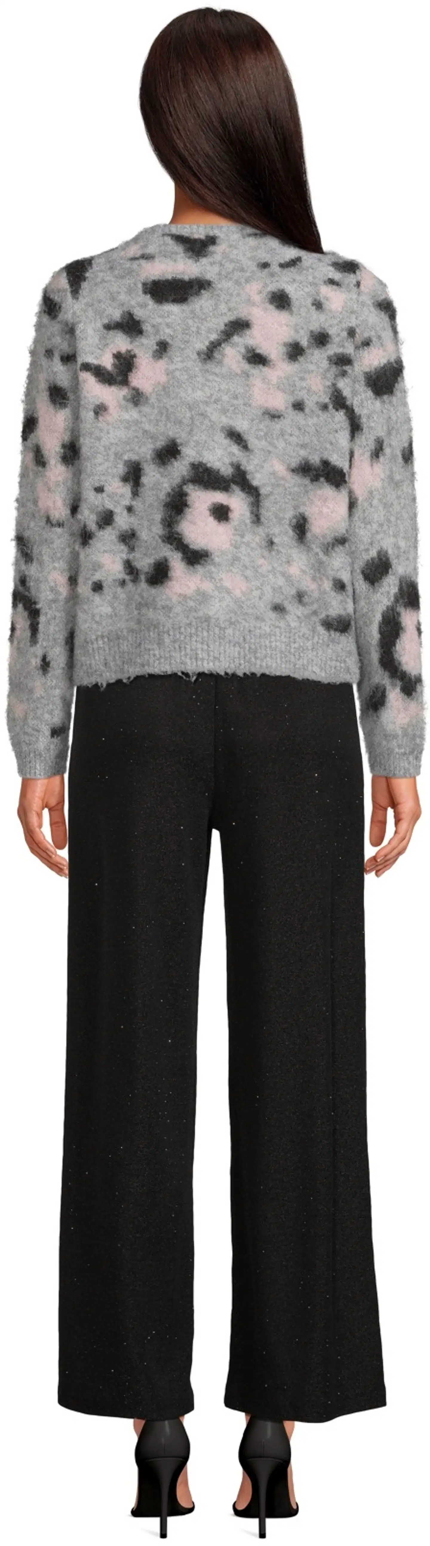 WKLY. naisten intarsia-neuletakki, harjattu pehmeä pörröpinta, villasekoite 213W312680 - MULTI COLOR - 3