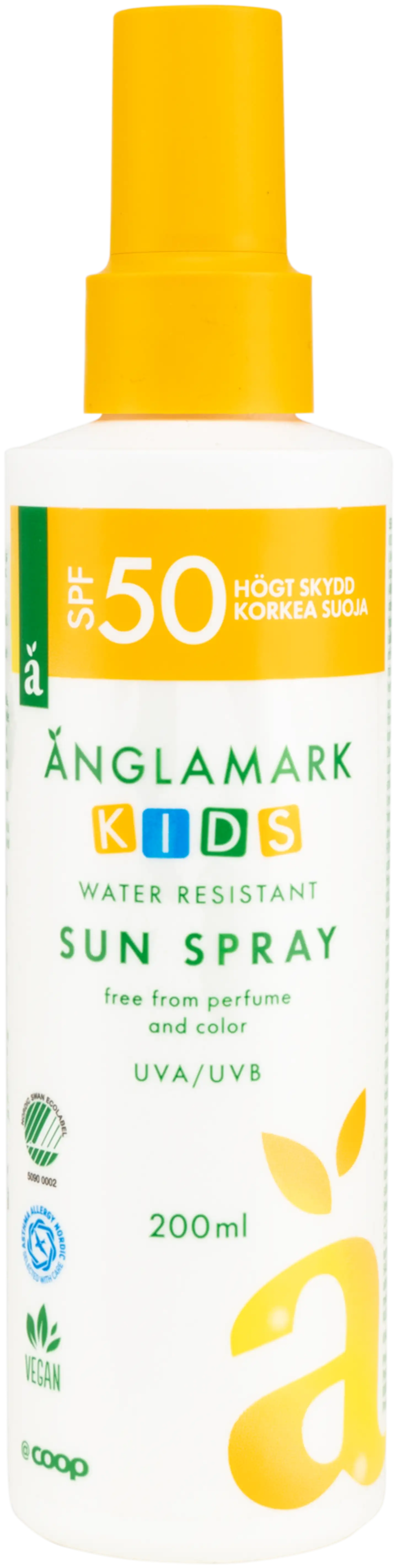 Änglamark Kids Sun spray SPF50 aurinkosuihke 200 ml