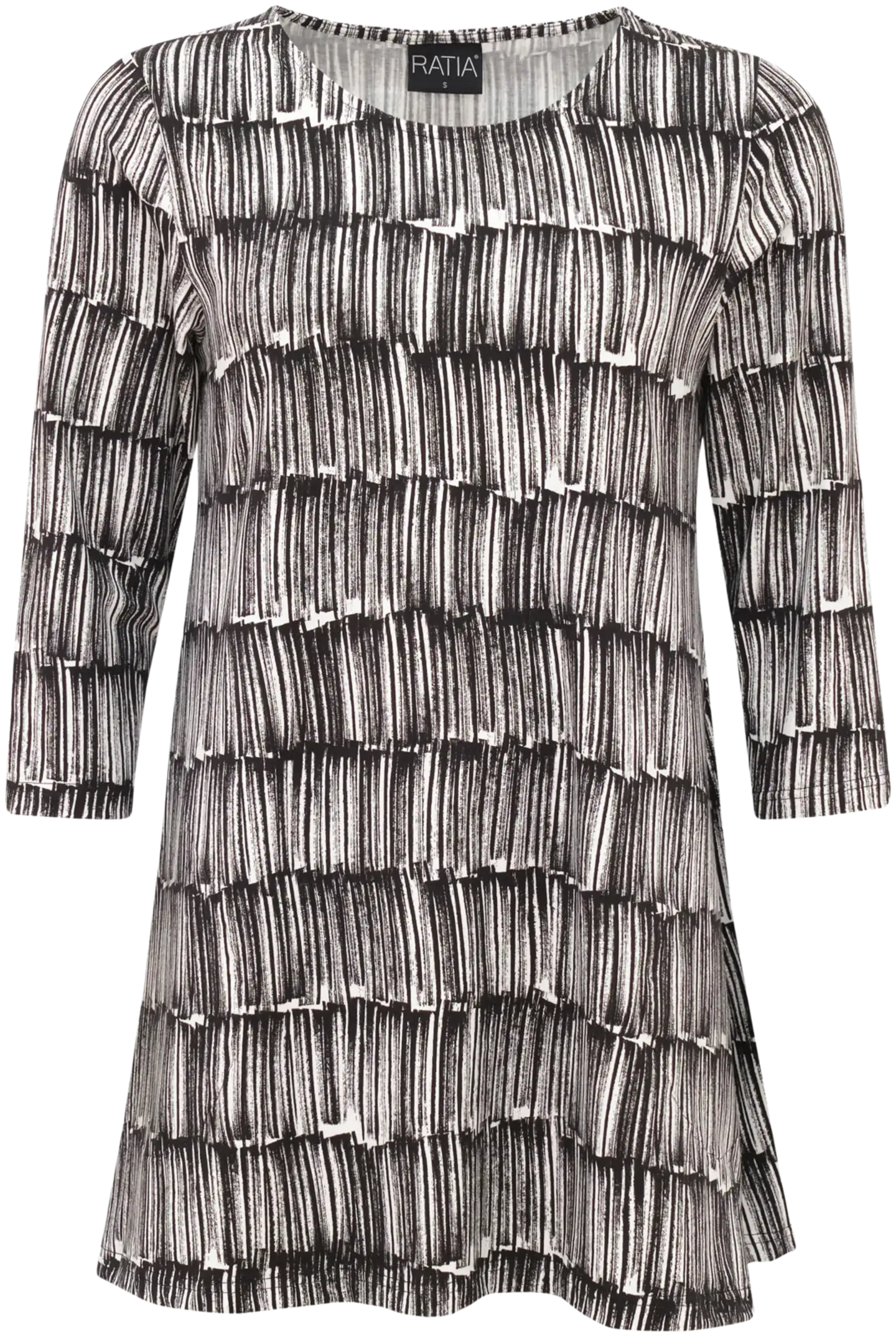 RATIA® N.trikootunika Pisara Kasilaverho - Musta/valkoinen - 1