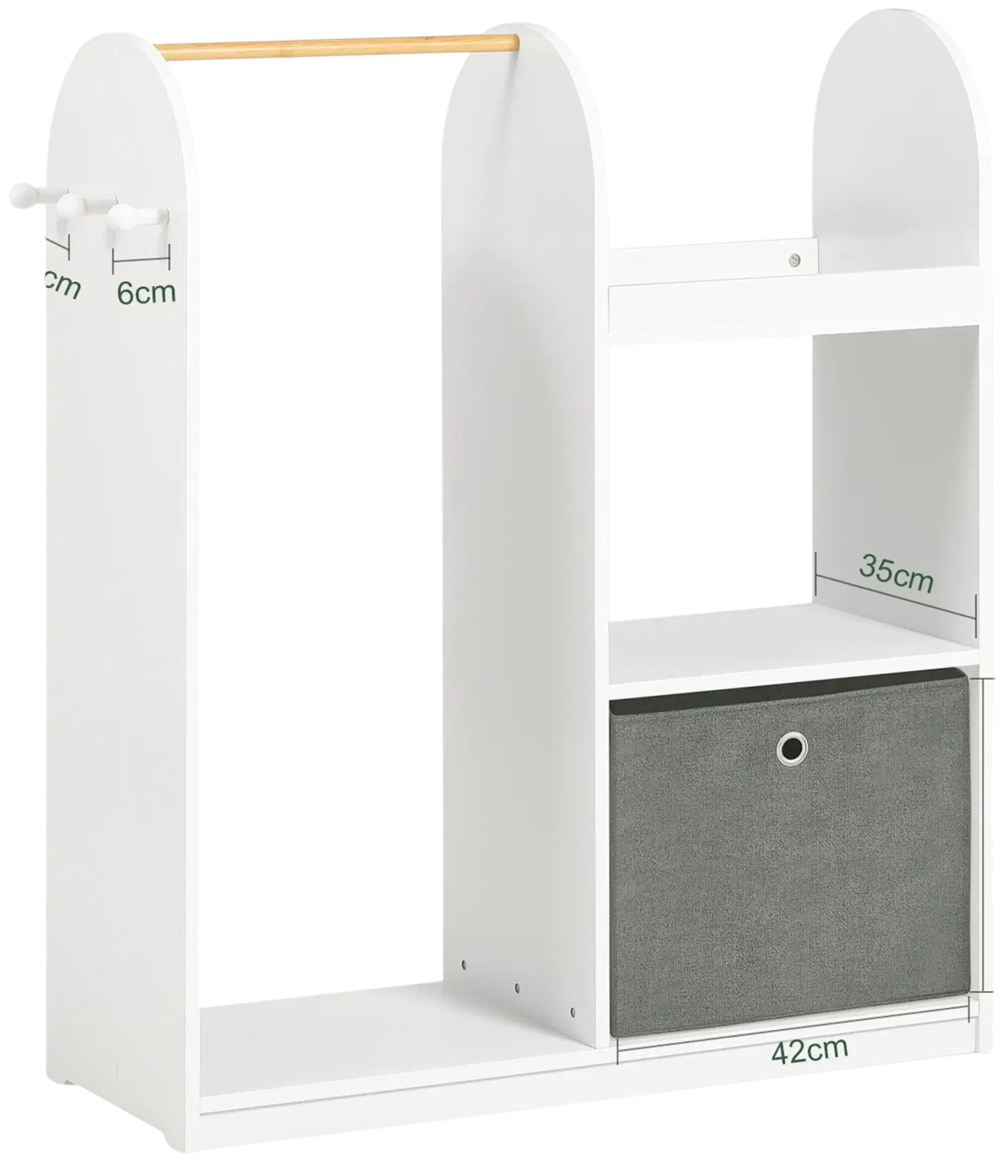 SoBuy lasten vaatekaappi valkoinen KMB40-W - 3