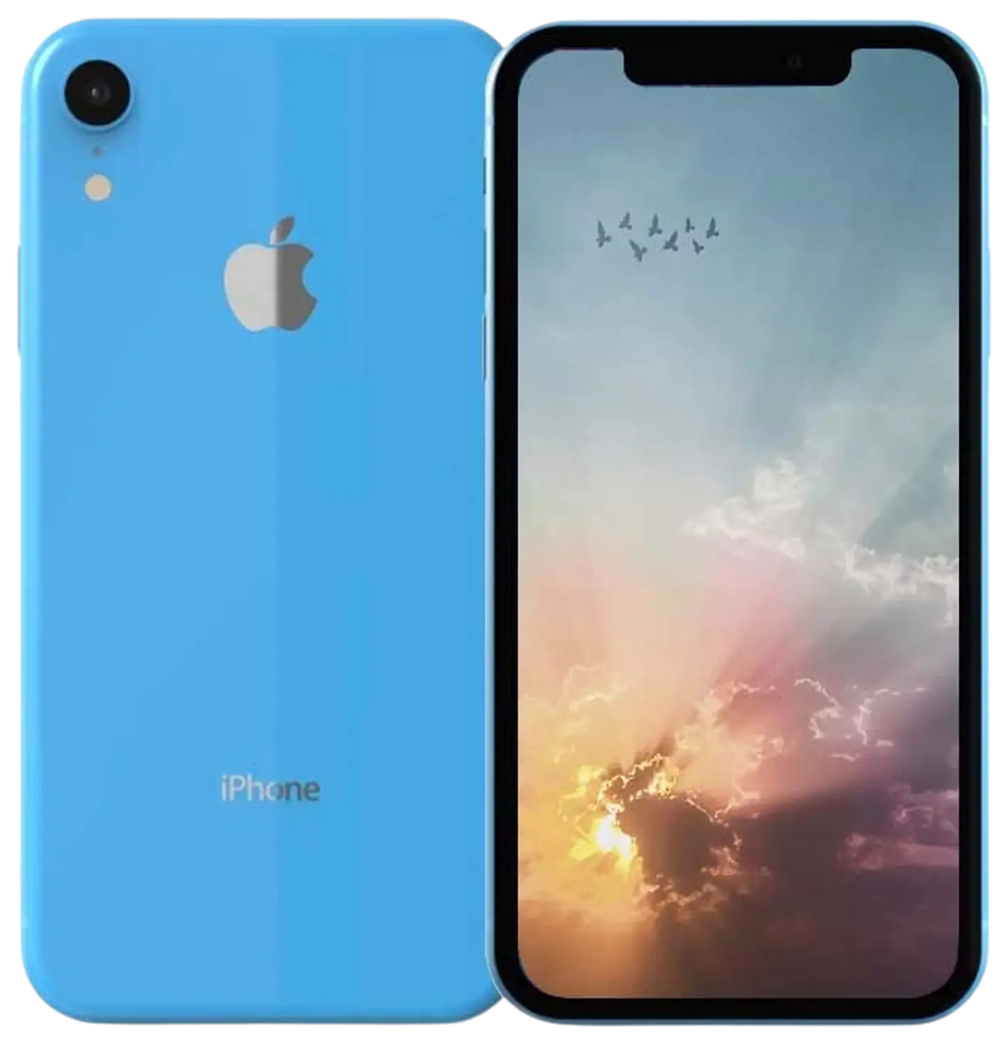 Apple iPhone XR 128GB älypuhelin Blue, tehdashuollettu, käytetty puhelin