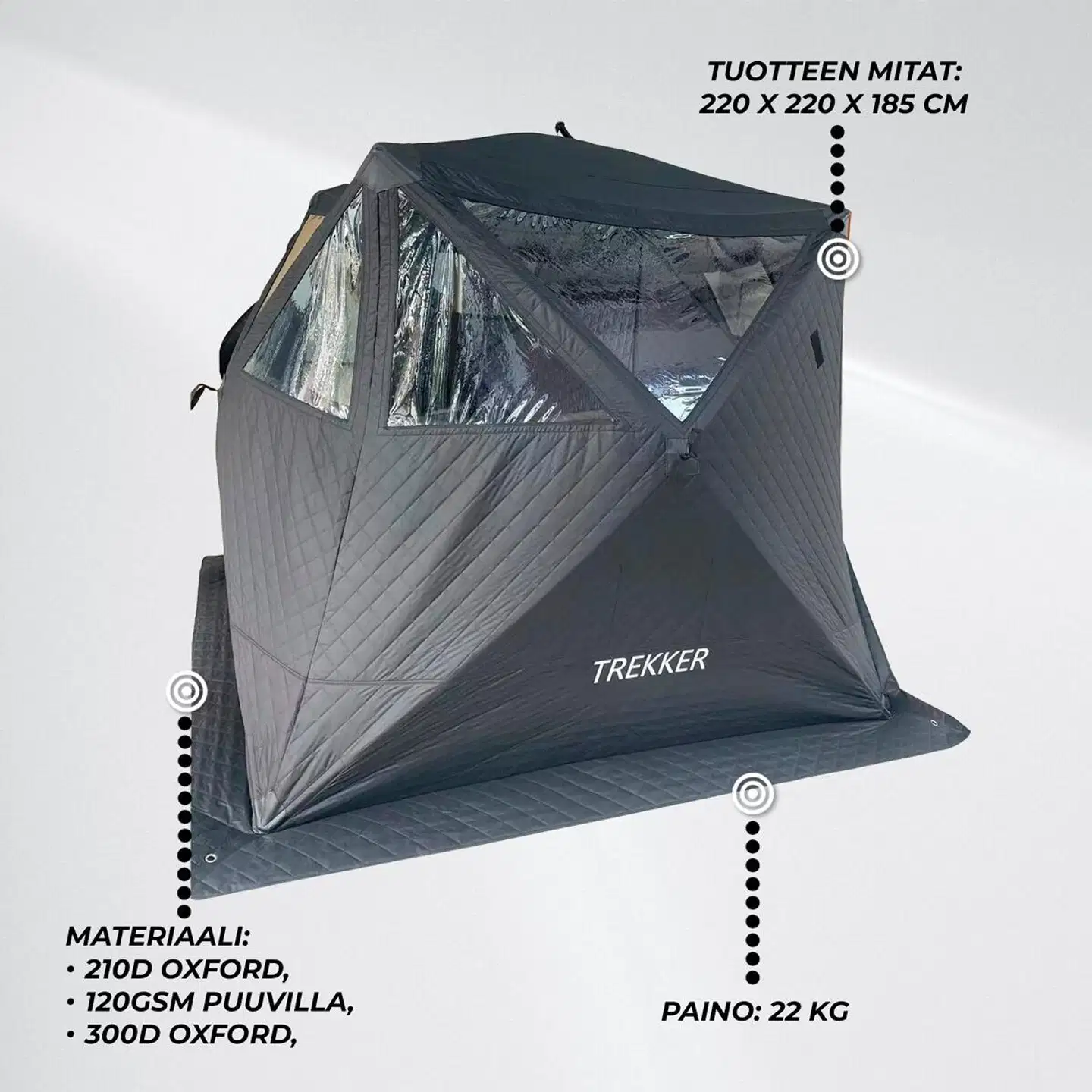 Trekker telttasauna premium  220x220x185cm - 2