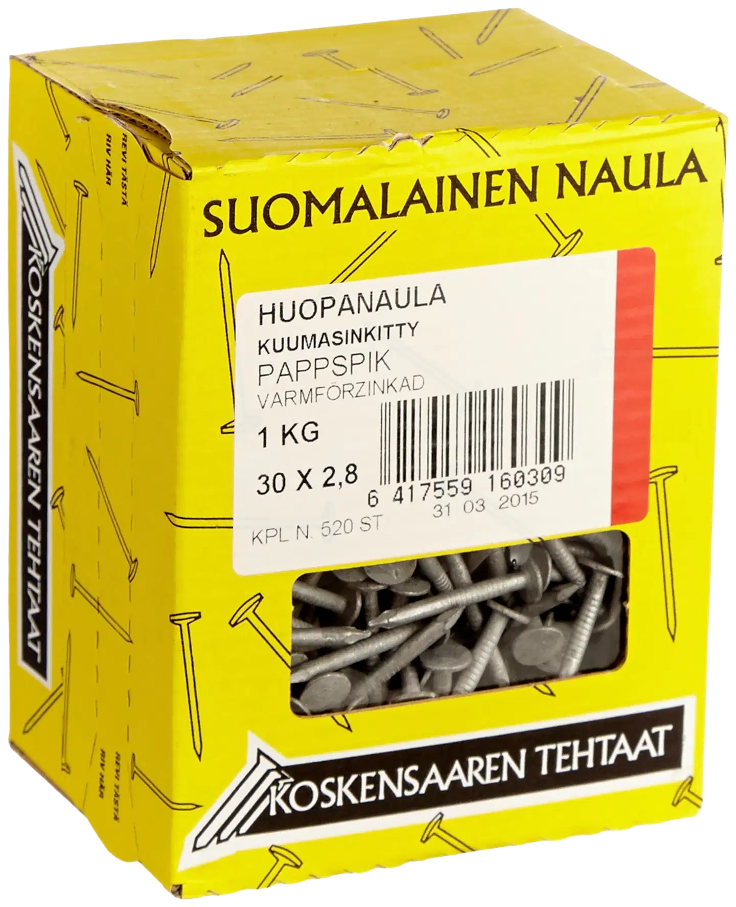Koskensaaren Tehtaat Huopanaula kuumasink. 1kg 30x2,8mm - 1