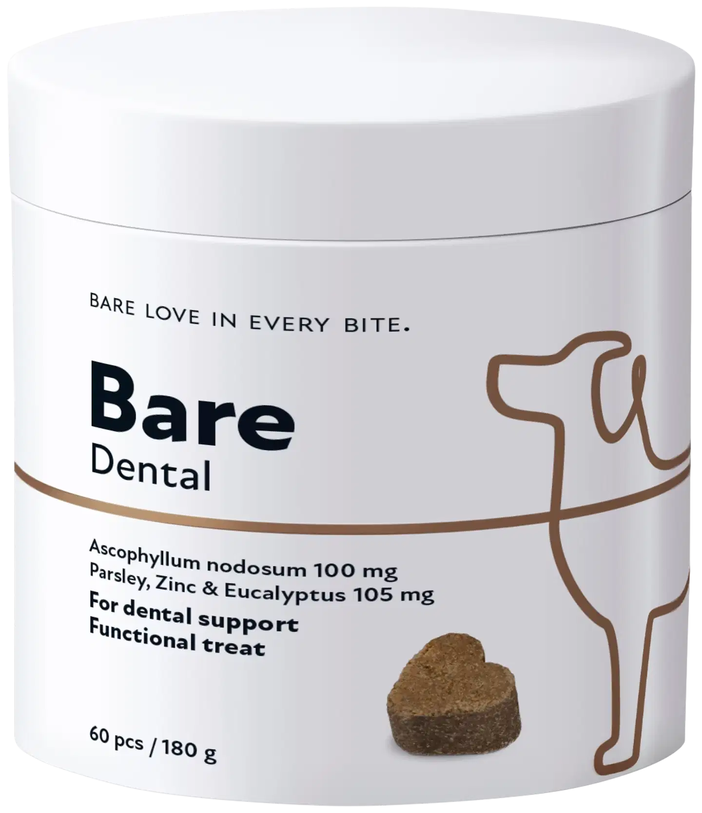 Bare Dental Funktionaalinen makupala 60 kpl 180 g