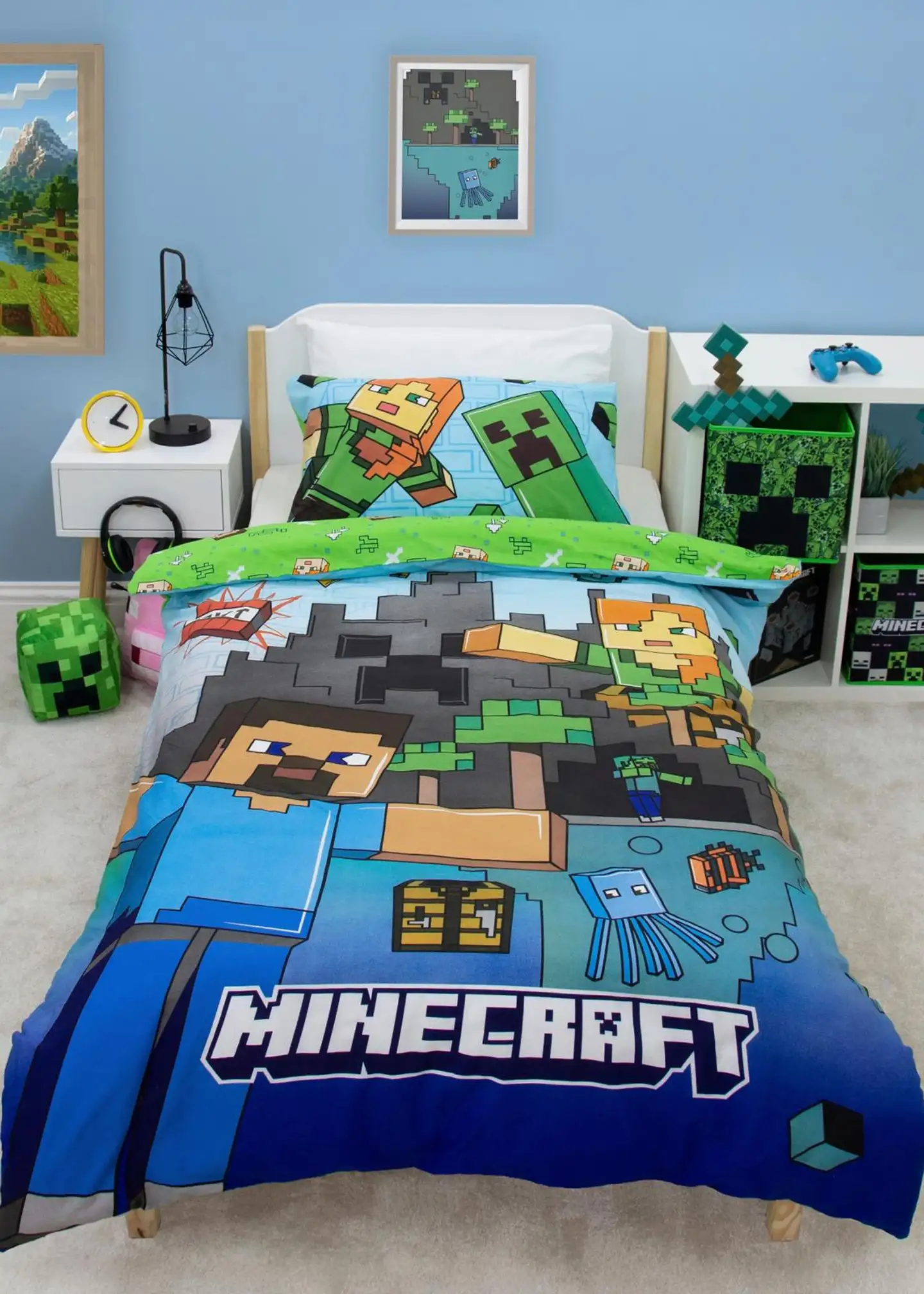 Lasten pussilakanasetti Minecraft 150x210 + 50x60 cm - 2