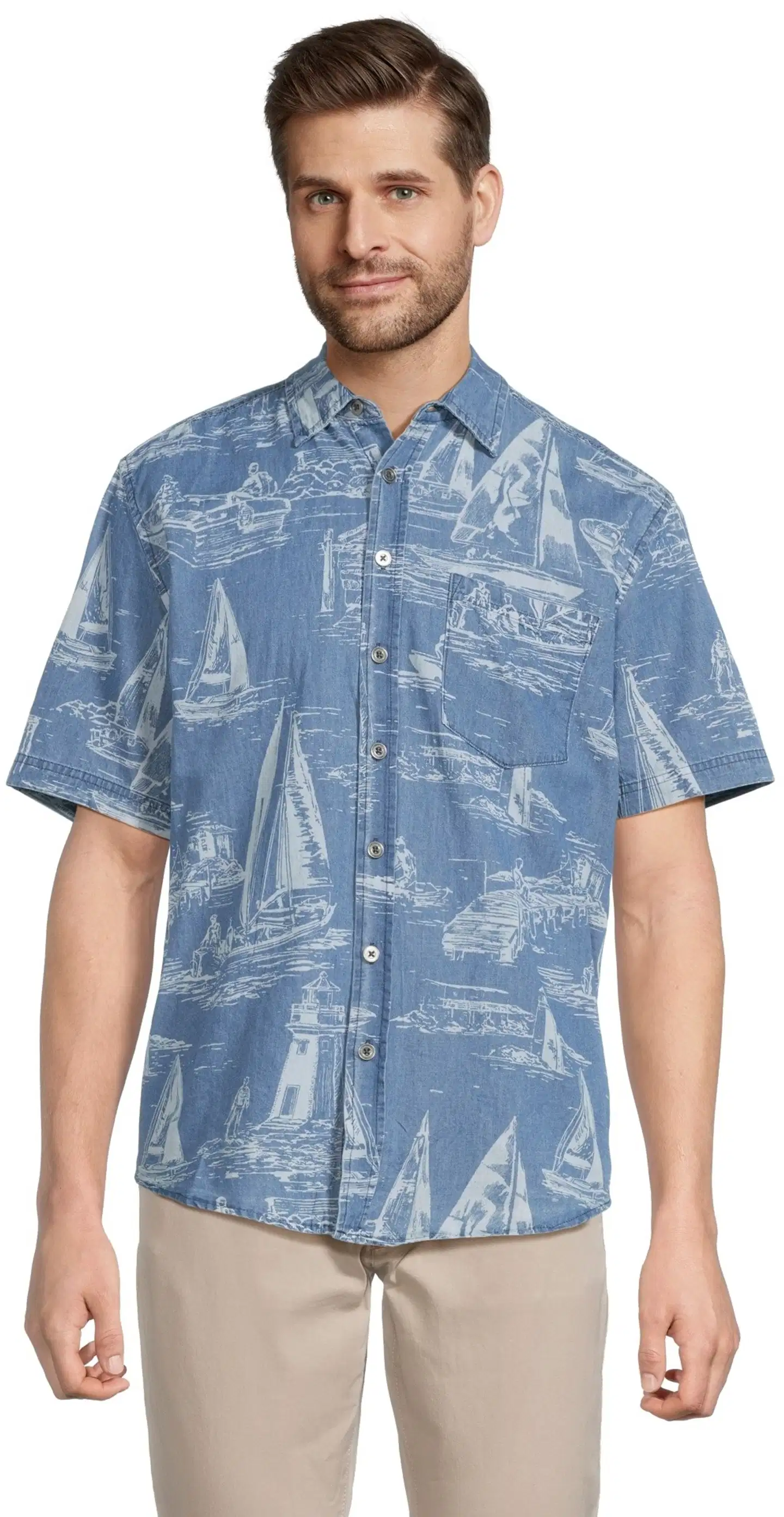 House miesten kesäpaita denim-kangasta 194H152617 - Blue denim - 1