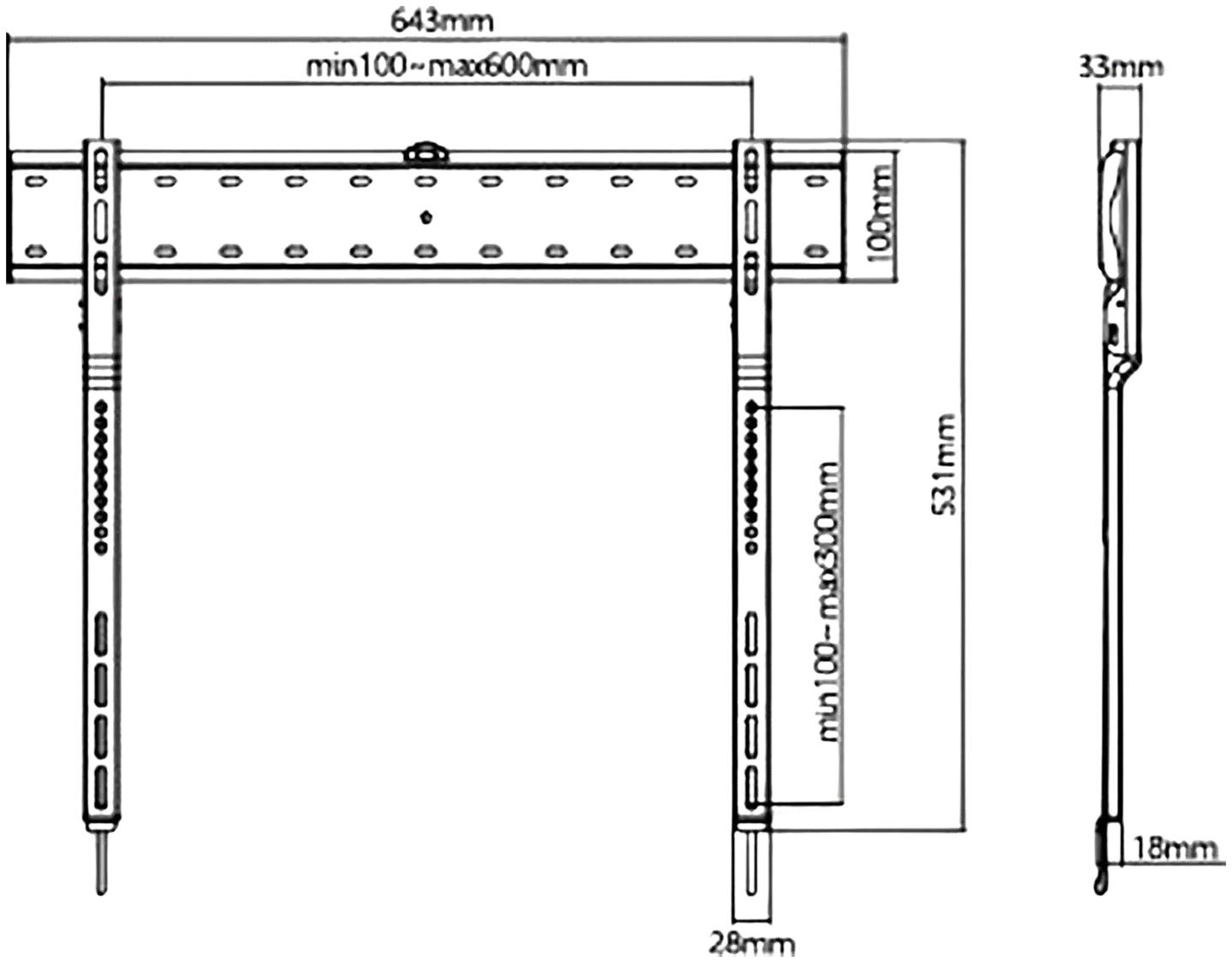 Norstone SlimLed 4080 TV-seinäteline - 2