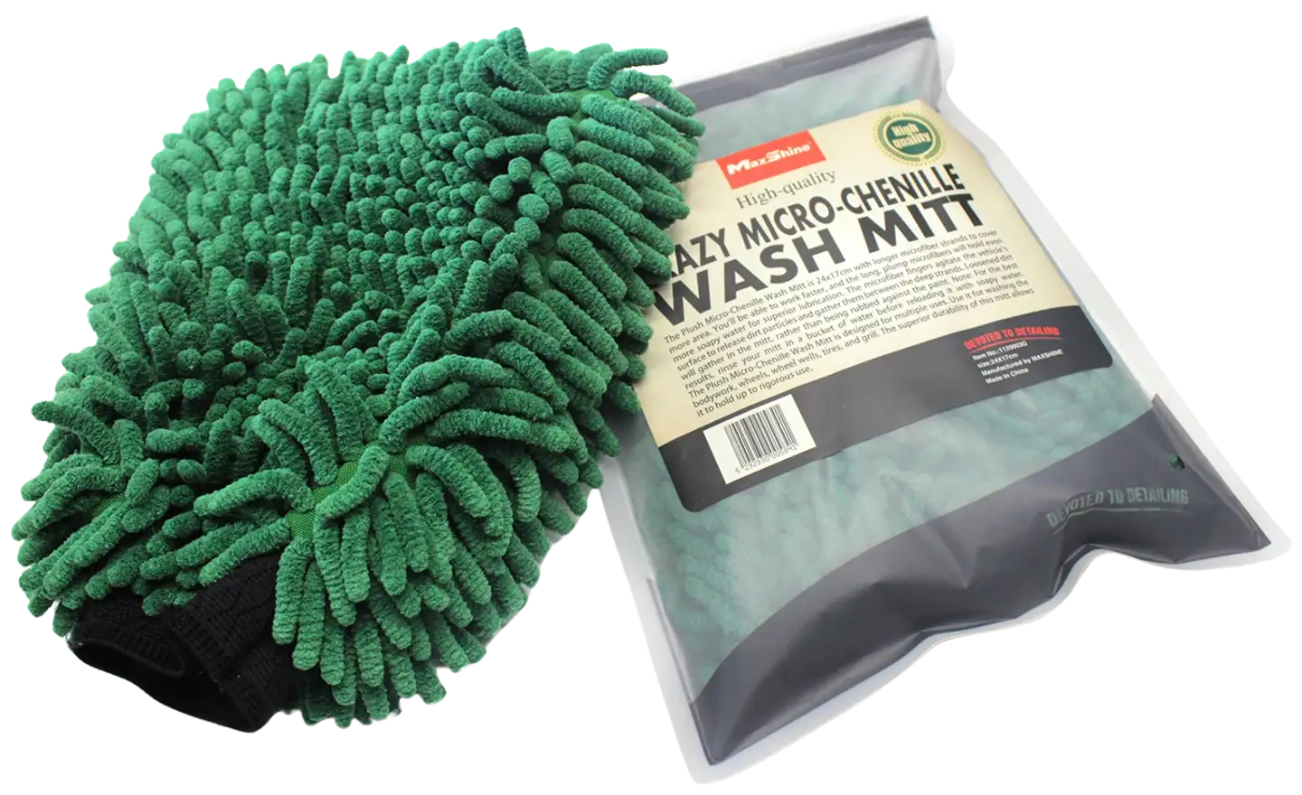 Maxshine 1120003G Crazy Micro-Chenille pesukinnas 24×17 cm – pitkäkuituinen mikrokuitu, erittäin imukykyinen, naarmuttamaton, täydellinen auton hellävaraiseen pesuun - 2