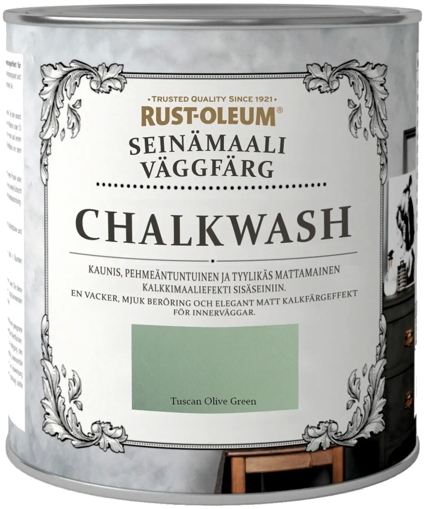 Rust-Oleum Chalkwash 1l seinämaali vesiohenteinen oliivinvihreä - 1