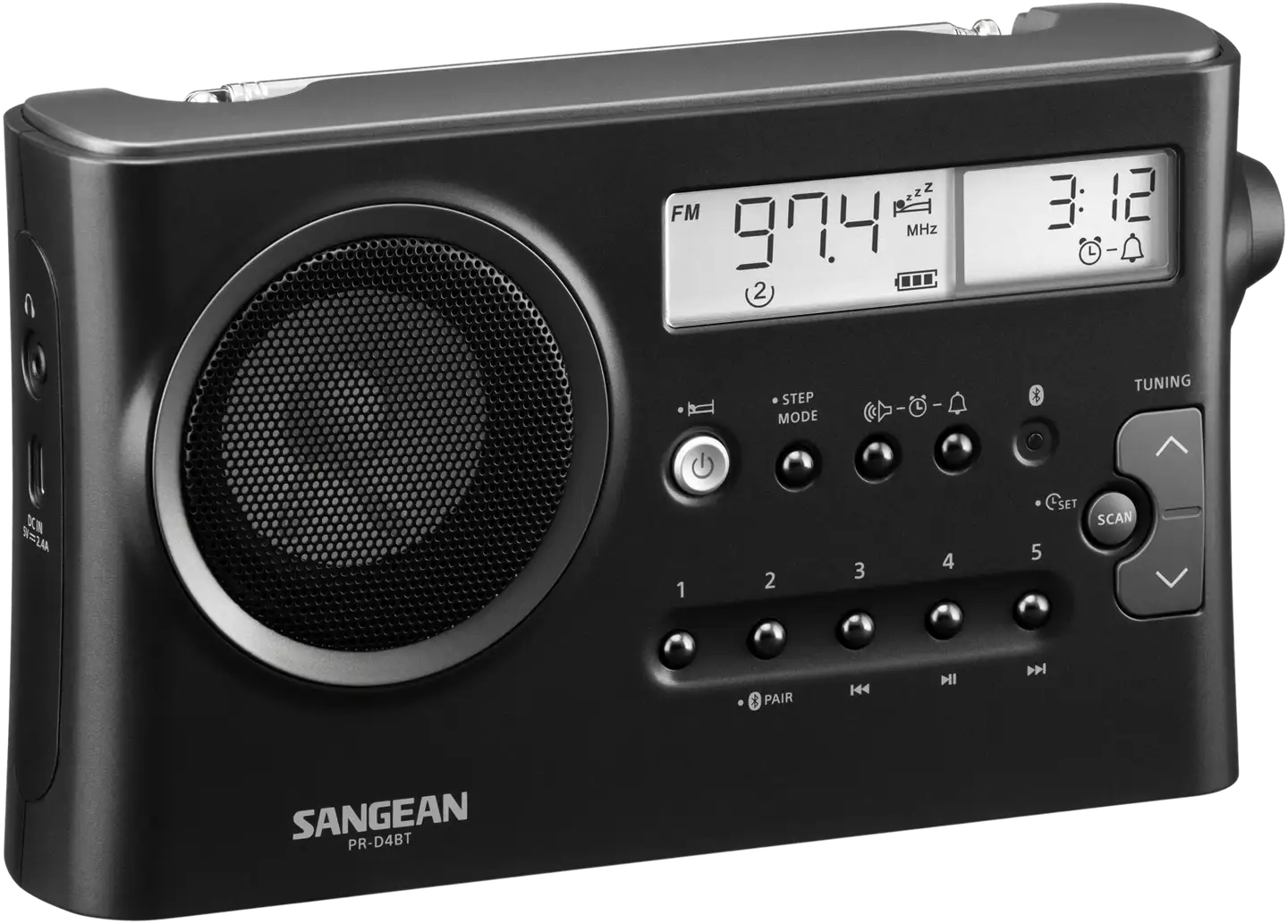 Sangean radio PR-D4BT tummanharmaa - 1