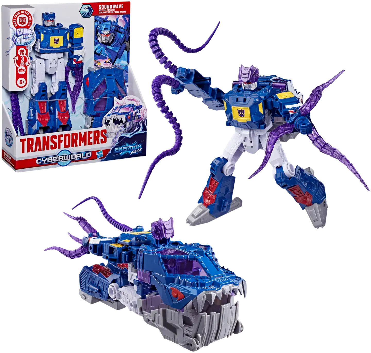 Transformers Cyberverse hahmo Soundwave syvänmerensukeltaja 22,9 cm - 5