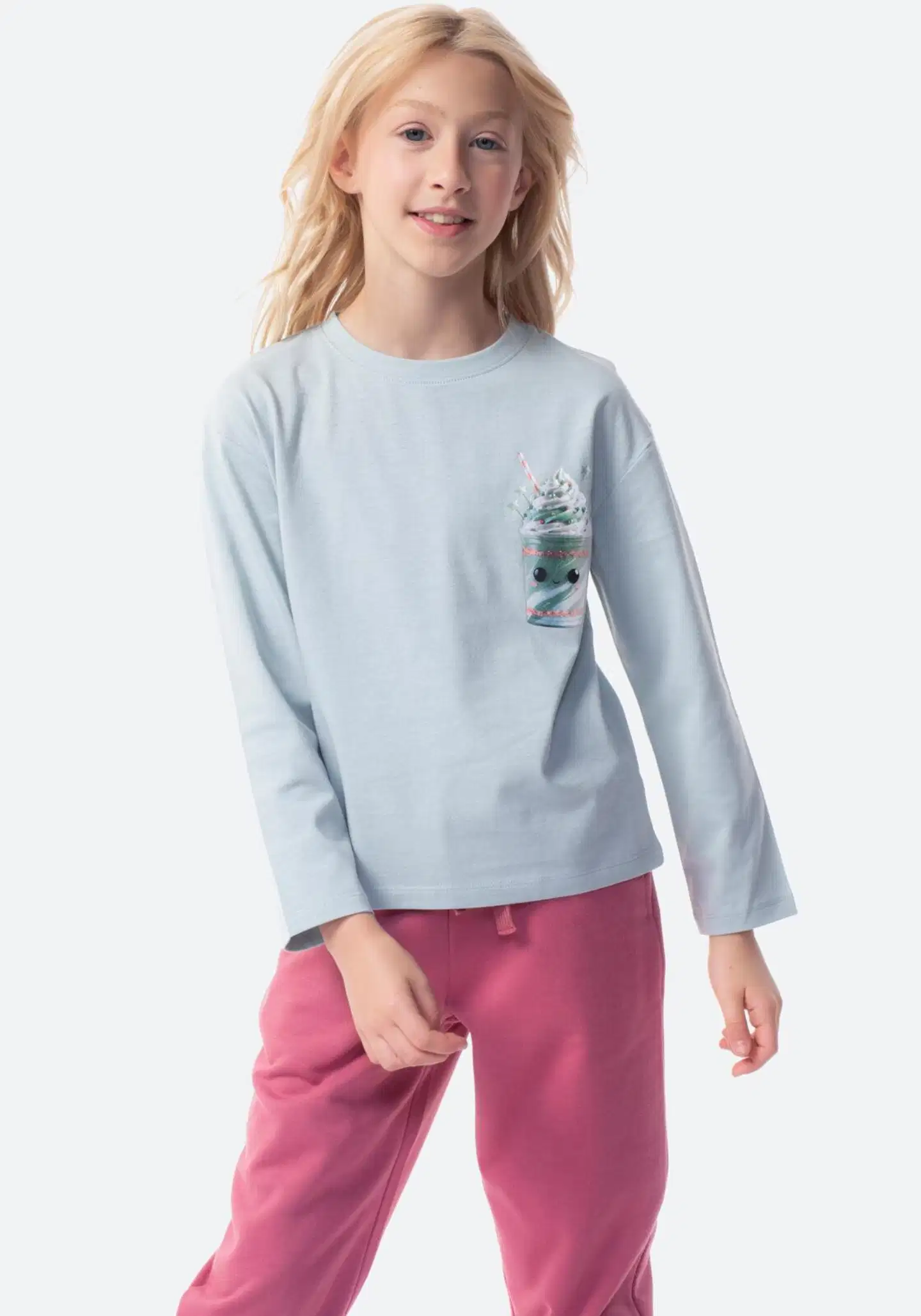 TEX lasten pitkähihainen trikoopaita I287725 - AQUA - 2
