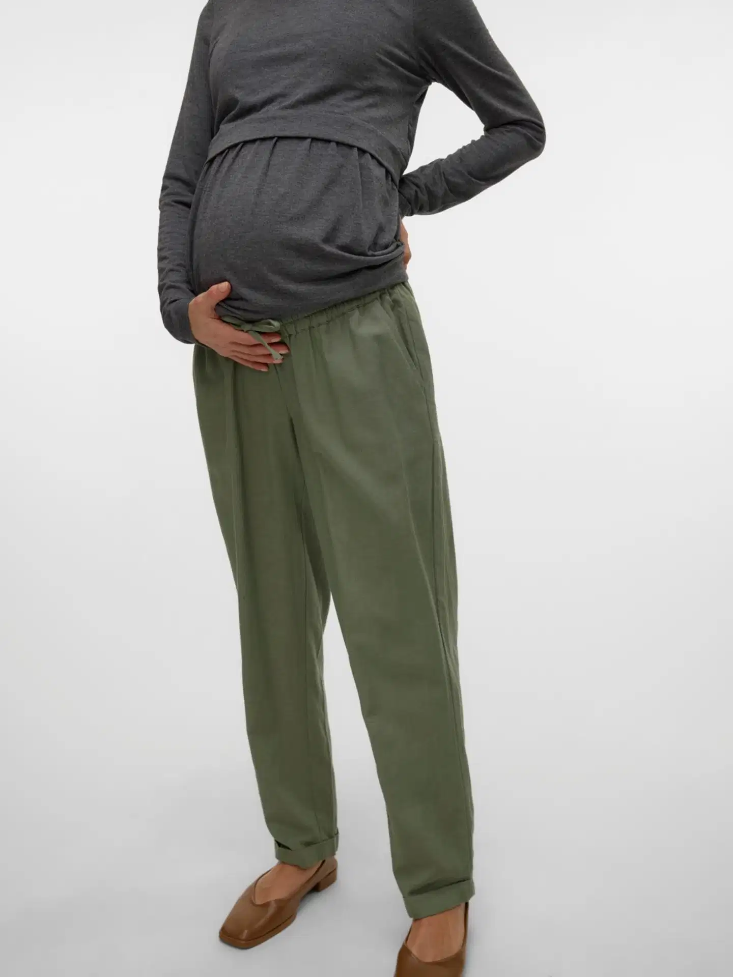 Mamalicious naisten äitiyshousut MLPETRA 20022330 - Sea Spray - 4