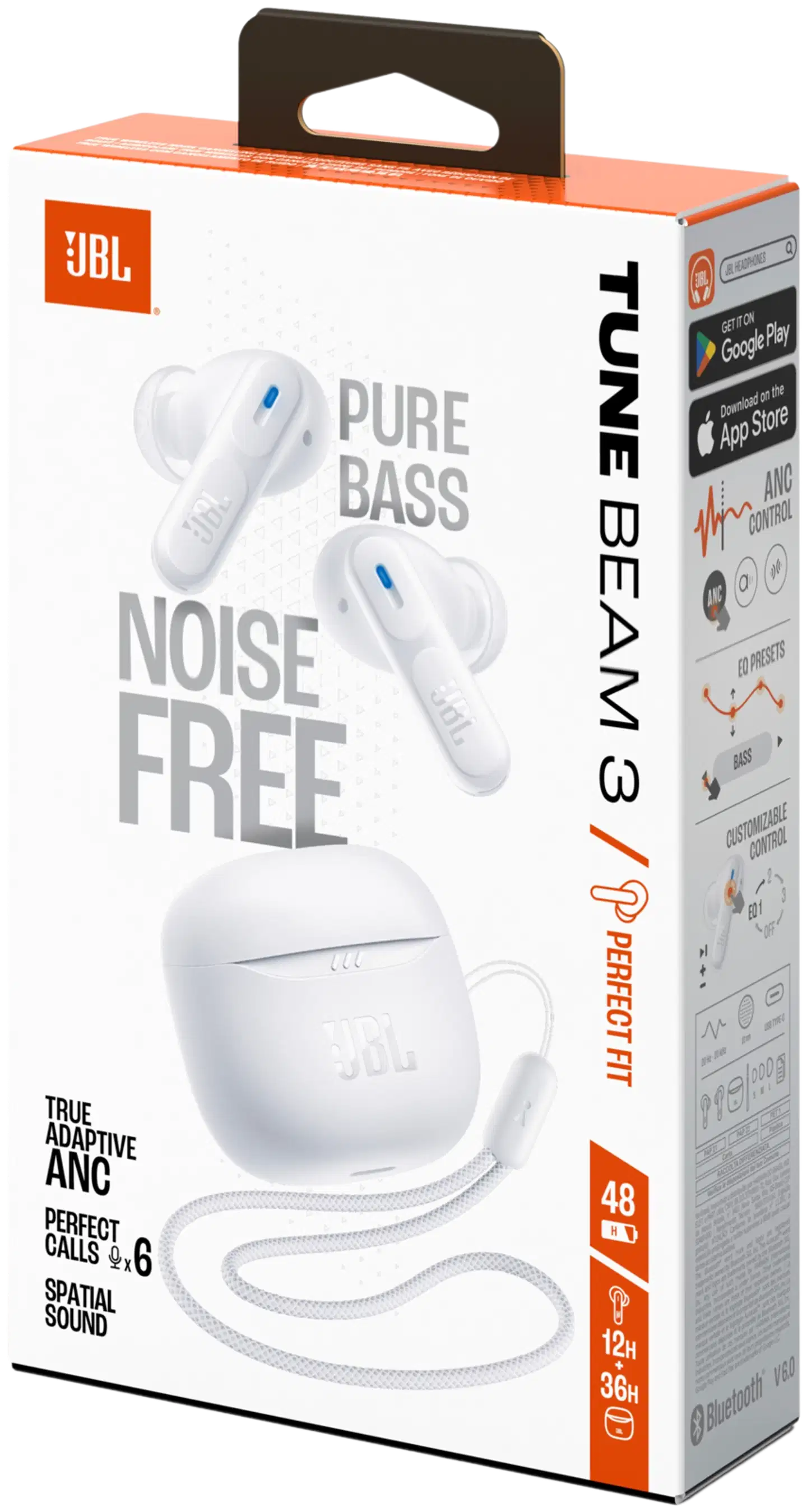 JBL langattomat vastamelunappikuulokkeet Tune Beam 3, valkoinen - 9