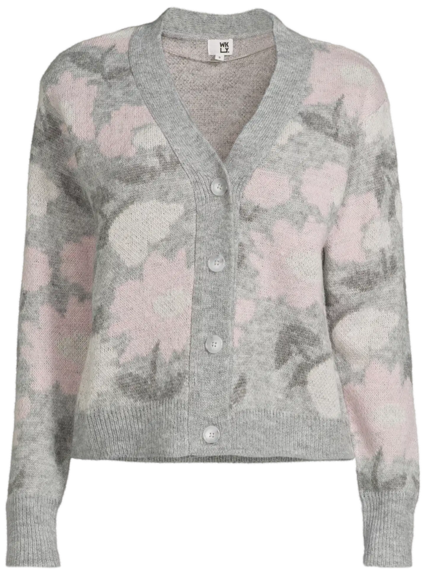 WKLY. naisten neuletakki villasekoite 213W362689 - intarsia - 2