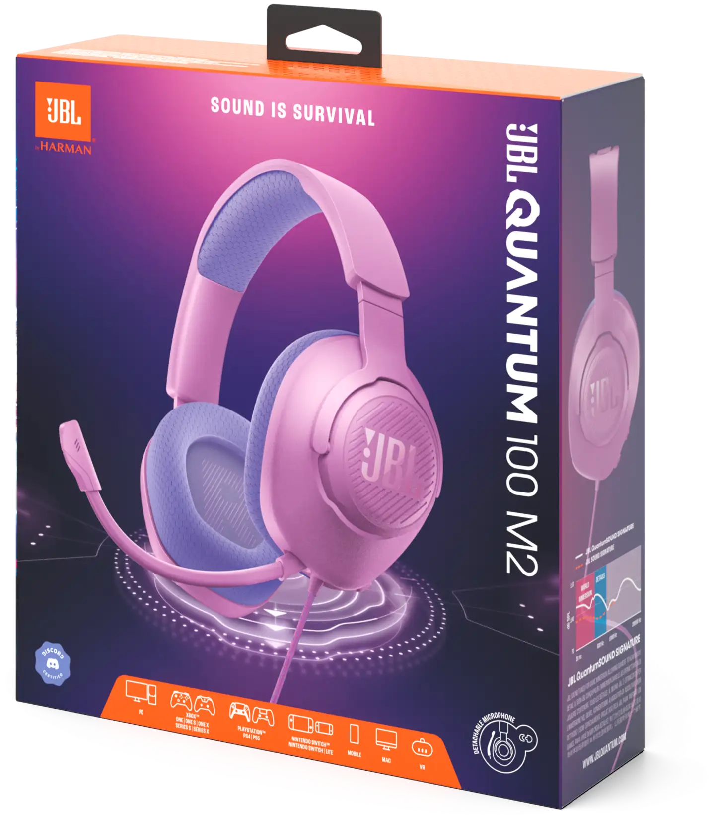 JBL Pelikuulokkeet Quantum 100 m2 violetti - 9