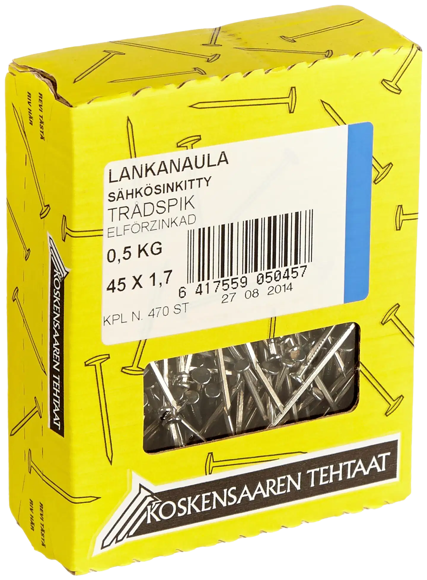 Koskensaaren Tehtaat Lankanaula kuumasink. 0,5kg 45x1,7mm - 1