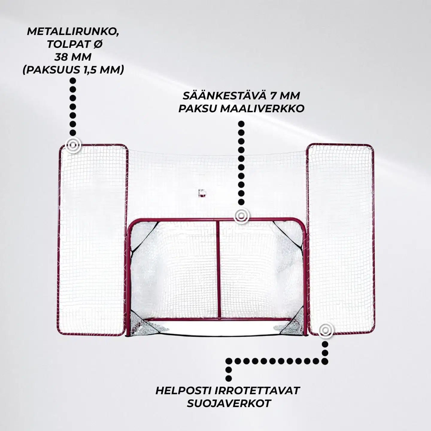 Nordcore jääkiekkomaali taustaverkolla 183x122x75 cm - 2