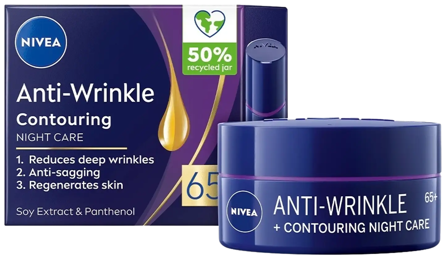 NIVEA 50ml Anti-Wrinkle Contouring Night Cream 65+ -yövoide - 3