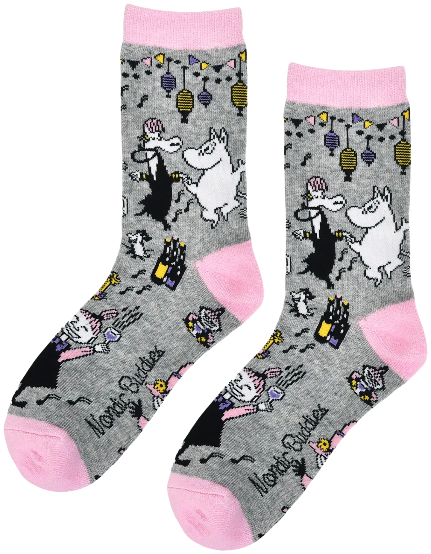 Moomin By Nordicbuddies naisten sukat Muumien Juhlat Glitter - Harmaa/pinkki