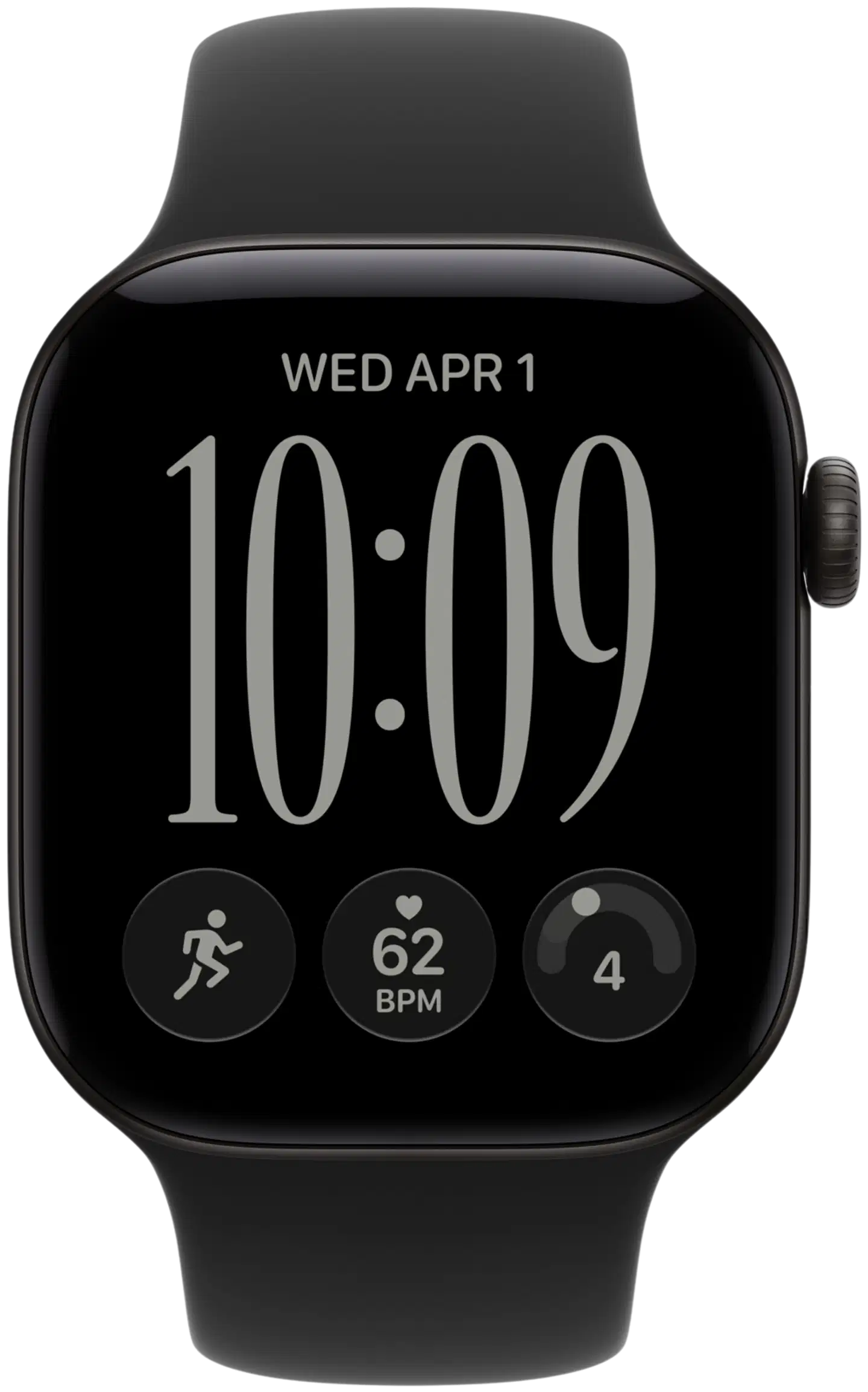 Apple Watch Series 12 GPS + Cellular 46 mm:n musta alumiinikuori ja musta urheiluranneke - S/M - MJG84QN/A - 1