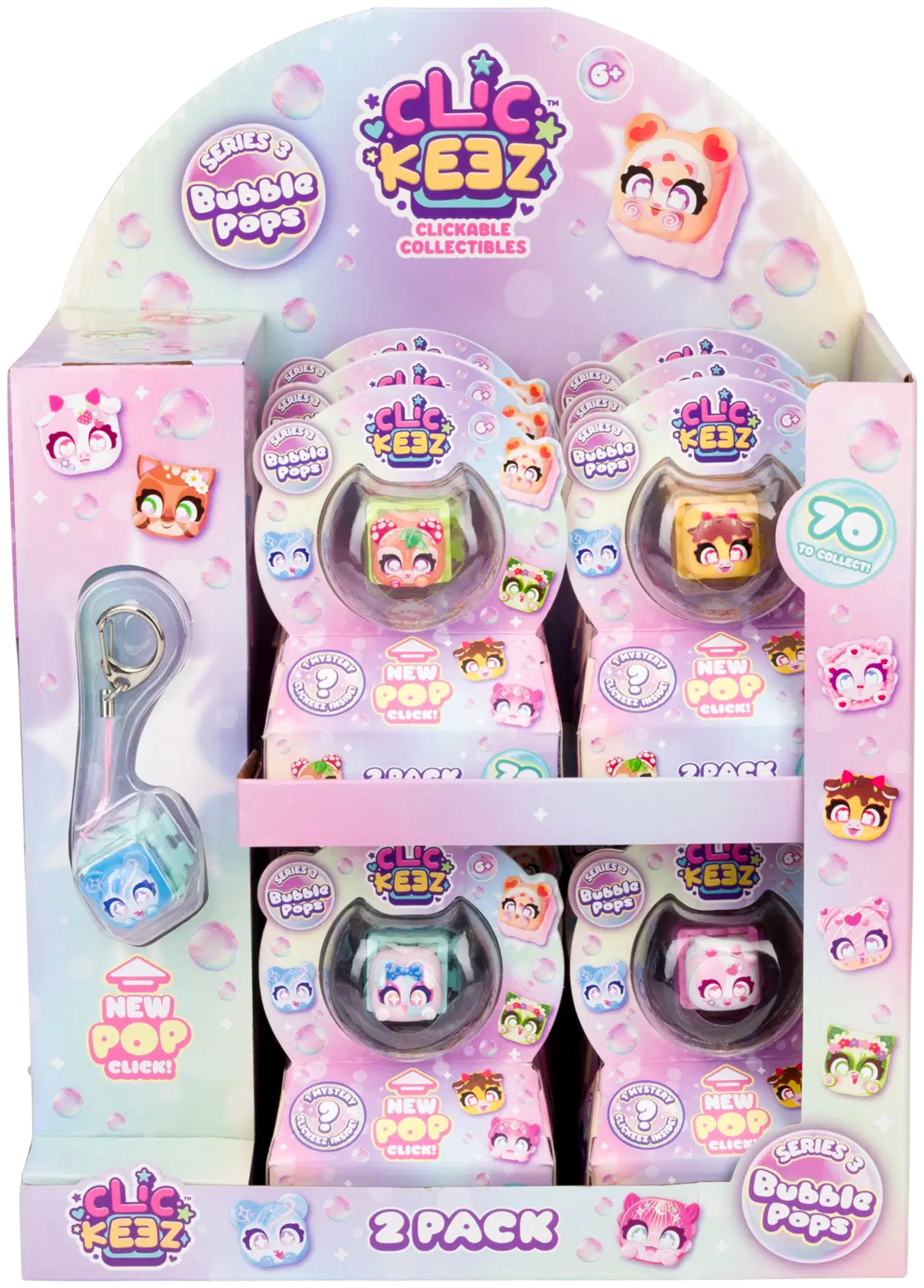 Clickeez napsuteltava fidget-avaimenperä 2 hahmoa, erilaisia - 11