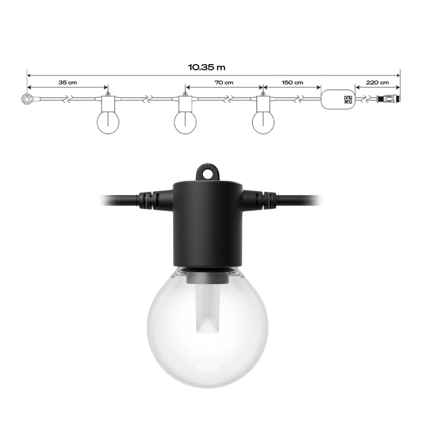 Philips Hue Festavia Globe -valosarja ulkokäyttöön 7 m - 2