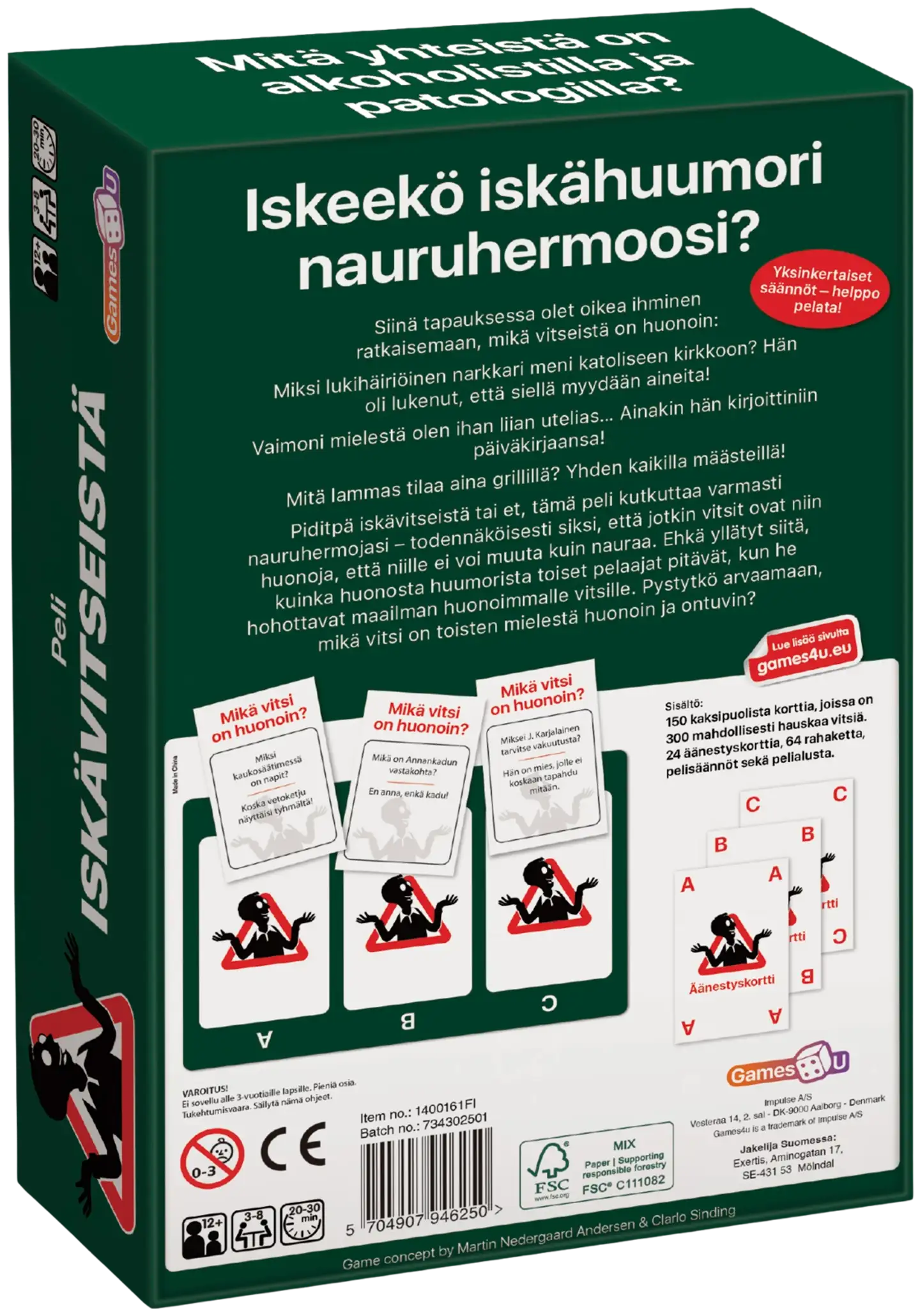 Games4u korttipeli iskävitseistä - 2