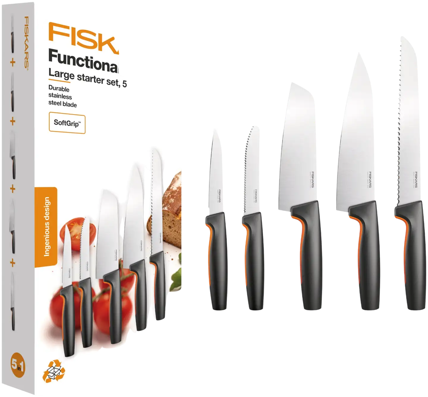 Fiskars FF Veitsisetti sis. 5 osaa - 6