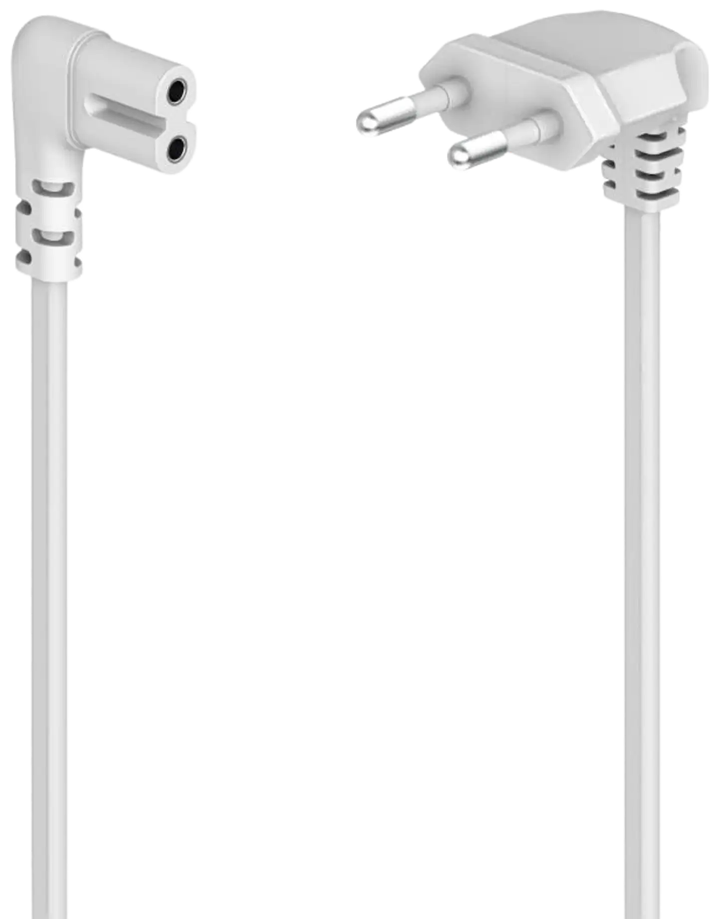 Hama Laitevirtajohto, CEE 7/16 (Type C/Euro plug) - 2-pin plug C7, 90° kulmalla, 3,0 m, valkoinen - 1