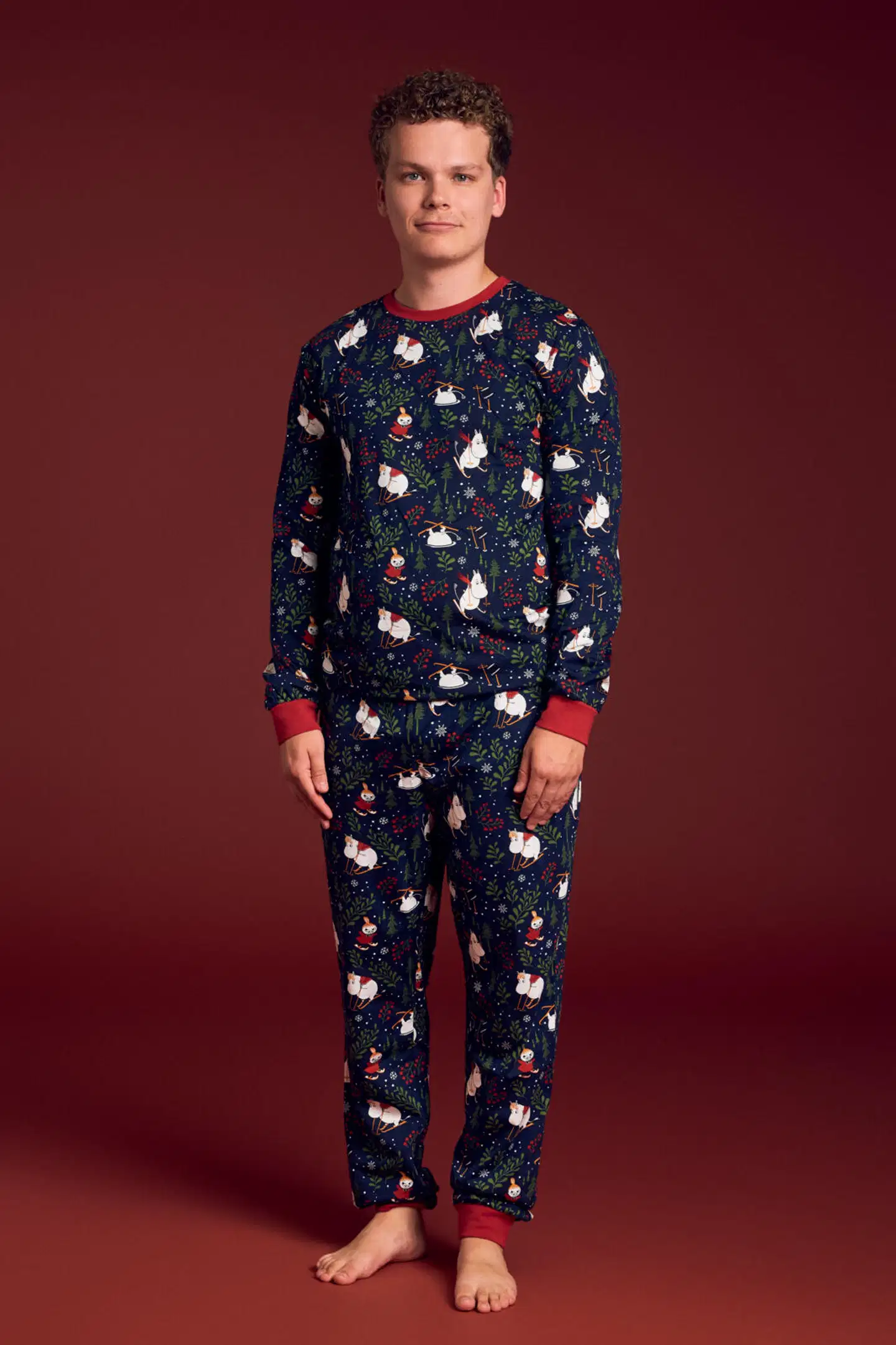 Muumi miesten pyjama Otso Hiihtoretki 593721 - tummansininen - 8