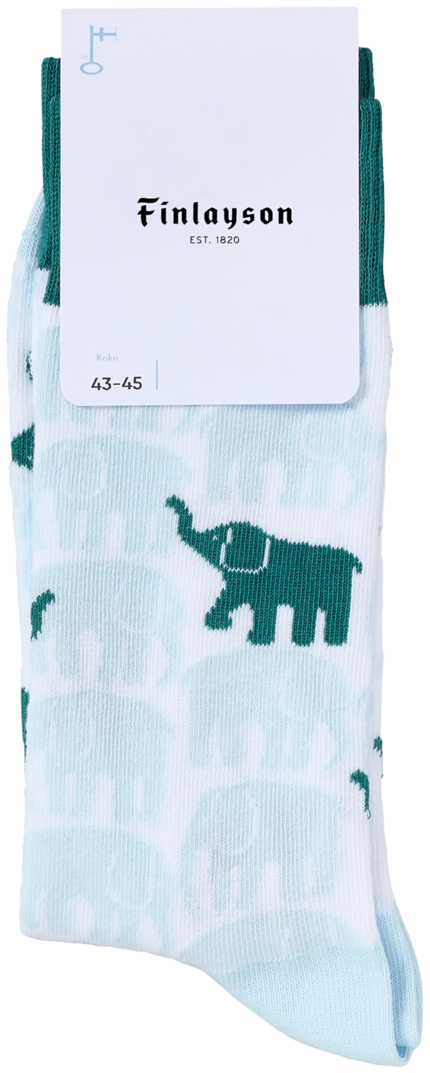 Finlayson miesten nilkkasukat Elefantti Vapaa - Valkoinen/v.sininen - 1