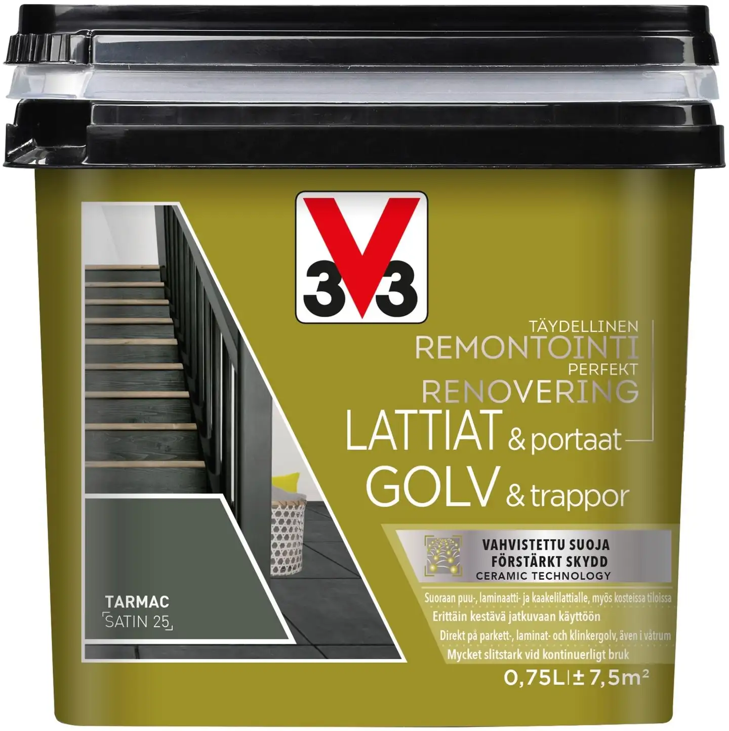 V33 Remontointimaali lattiat ja portaat 750ml Tarmac