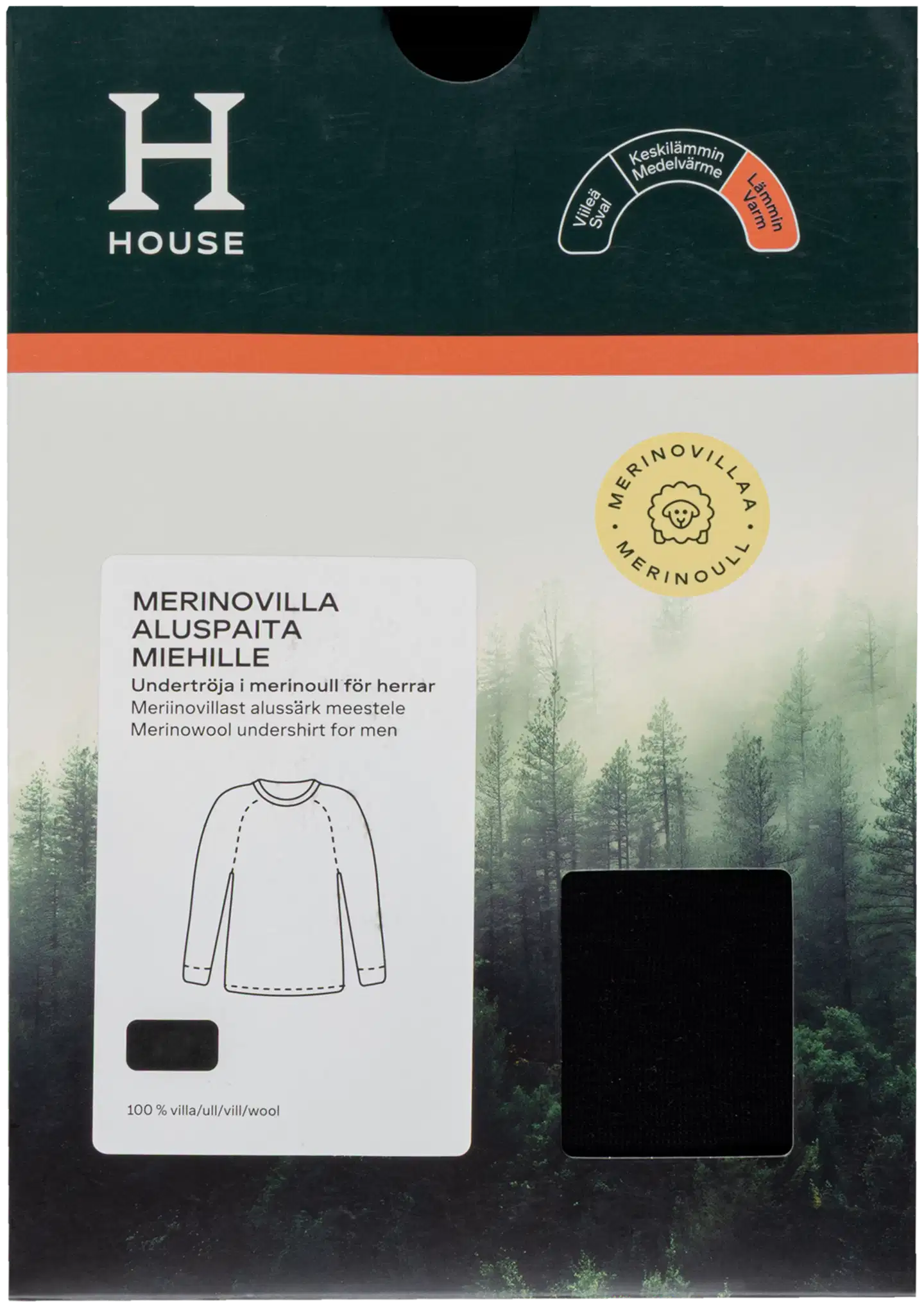 House miesten merinovilla-aluspaita - Black - 7