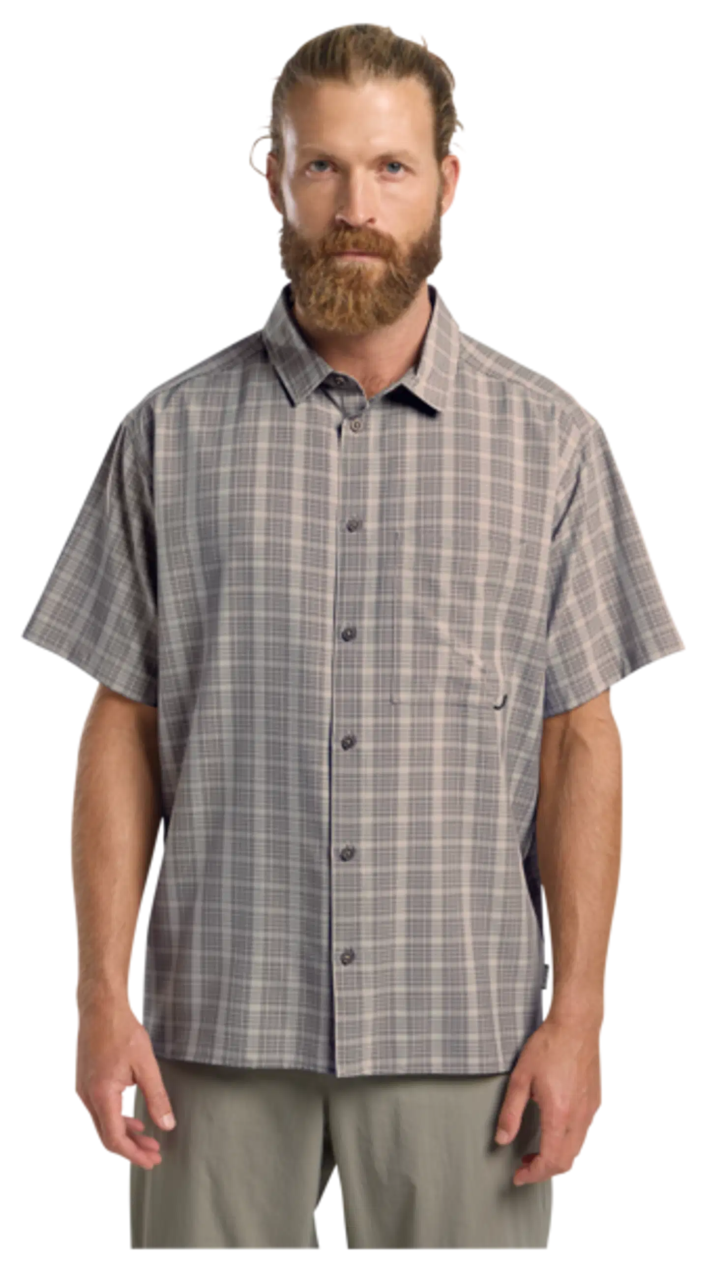 Jack Wolfskin miesten lyhythihainen kauluspaita Meseta - phantom checks - 3