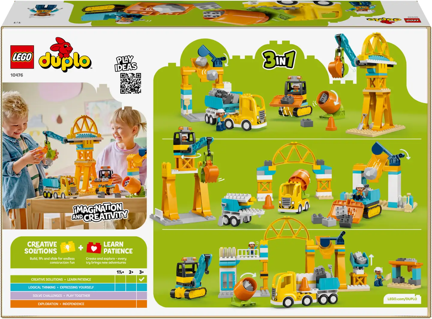 LEGO® DUPLO Town 10476 Rakennustyömaa ja työmaa-ajoneuvot 3in1 - 4