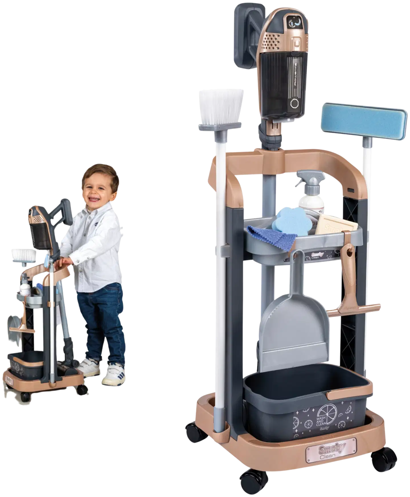 Smoby Rowenta siivouskärry + varsi-imuri, mainio setti siivousleikkeihin - 3