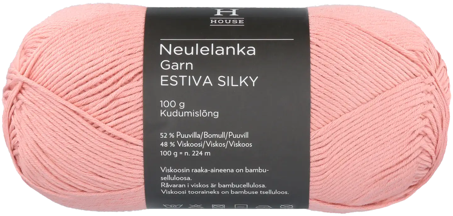 House lanka bambuviskoosi-puuvillasekoite Estiva Silky 100 g Pastel Pink 12931