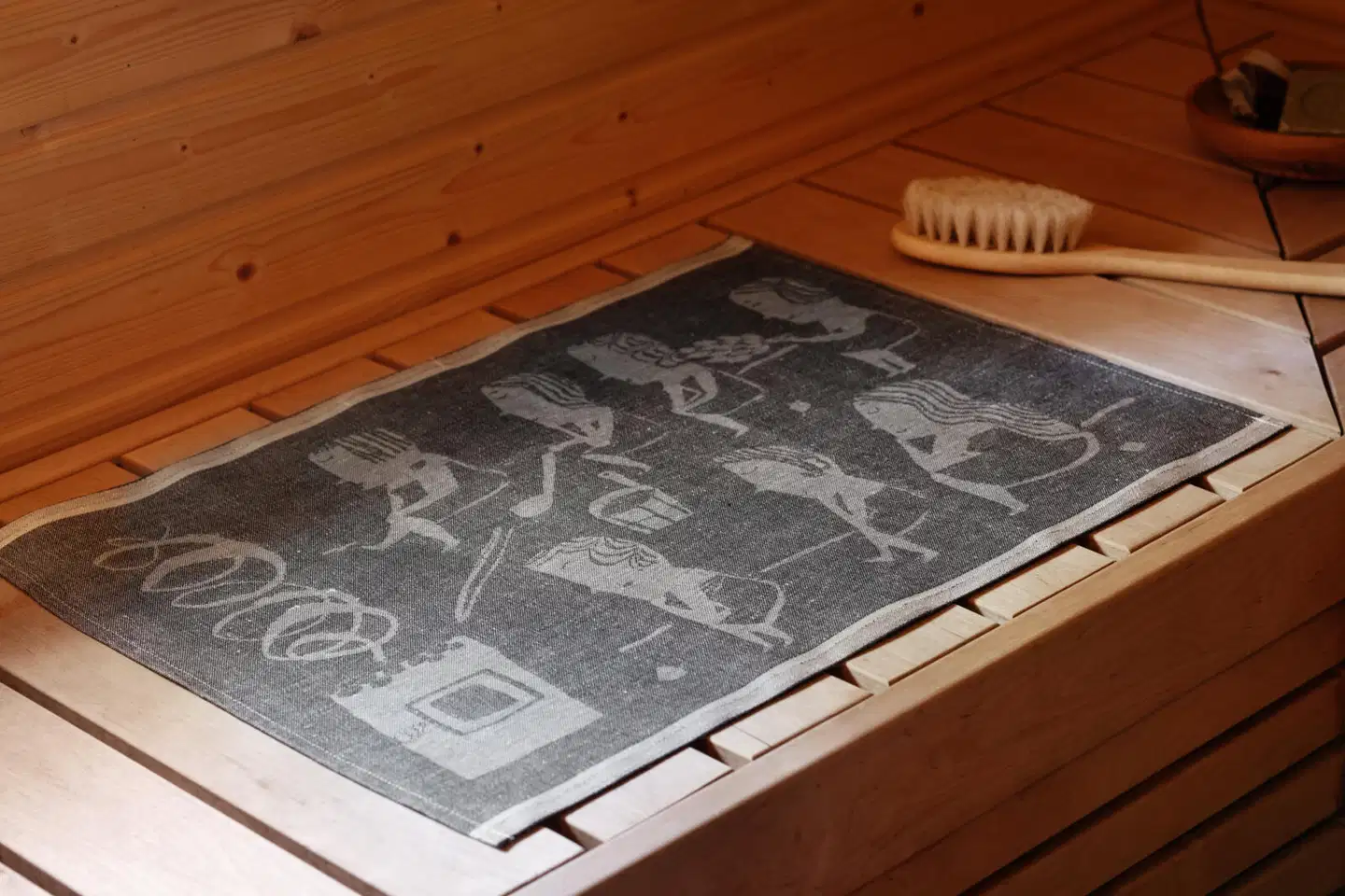 Lapuan Kankurit Naisten sauna laudeliina 46x60 cm valko-musta - 2