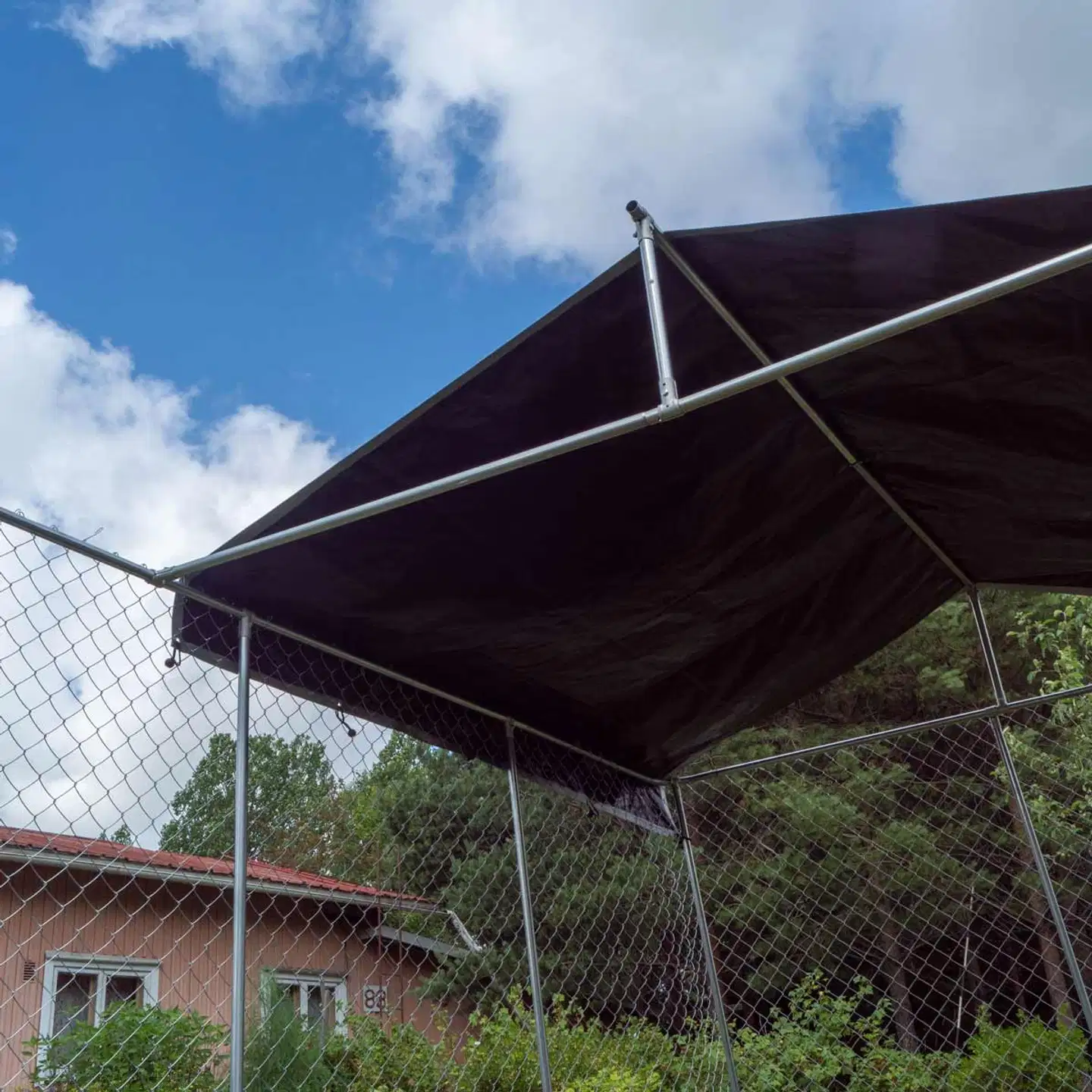 Trekker koira-aitaus katoksella 6x3 m harmaa - 5