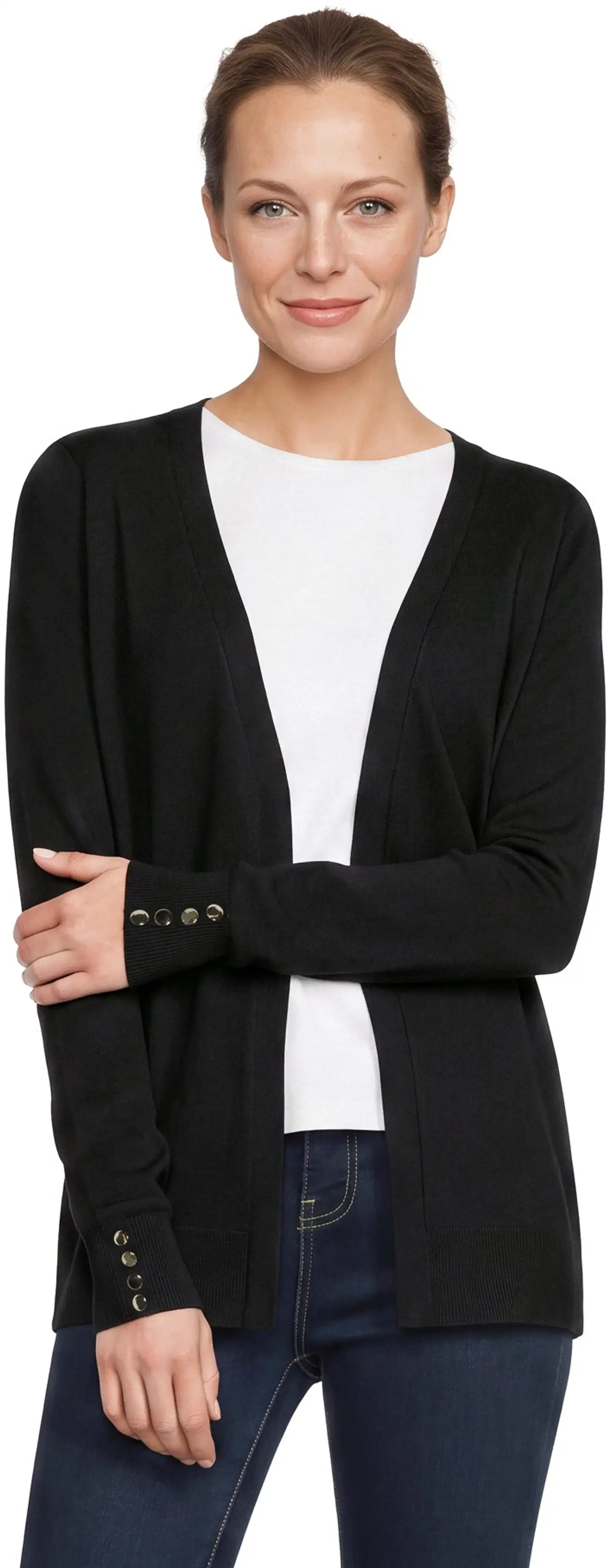 London Fog naisten neuletakki napit 213L262903 - black - 1