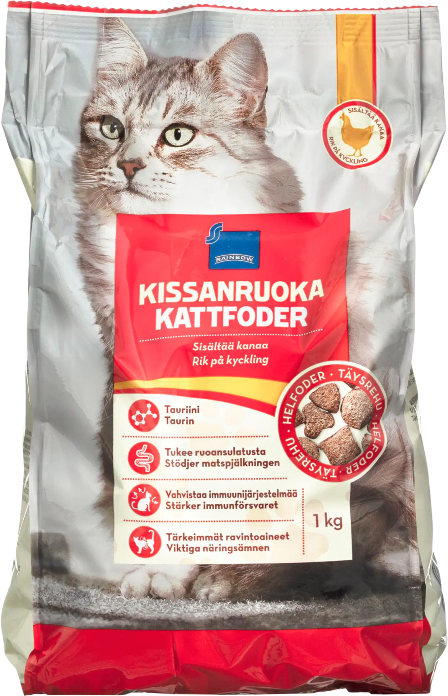 Rainbow kissan kuivaruoka, sisältää kanaa 1 kg - 1