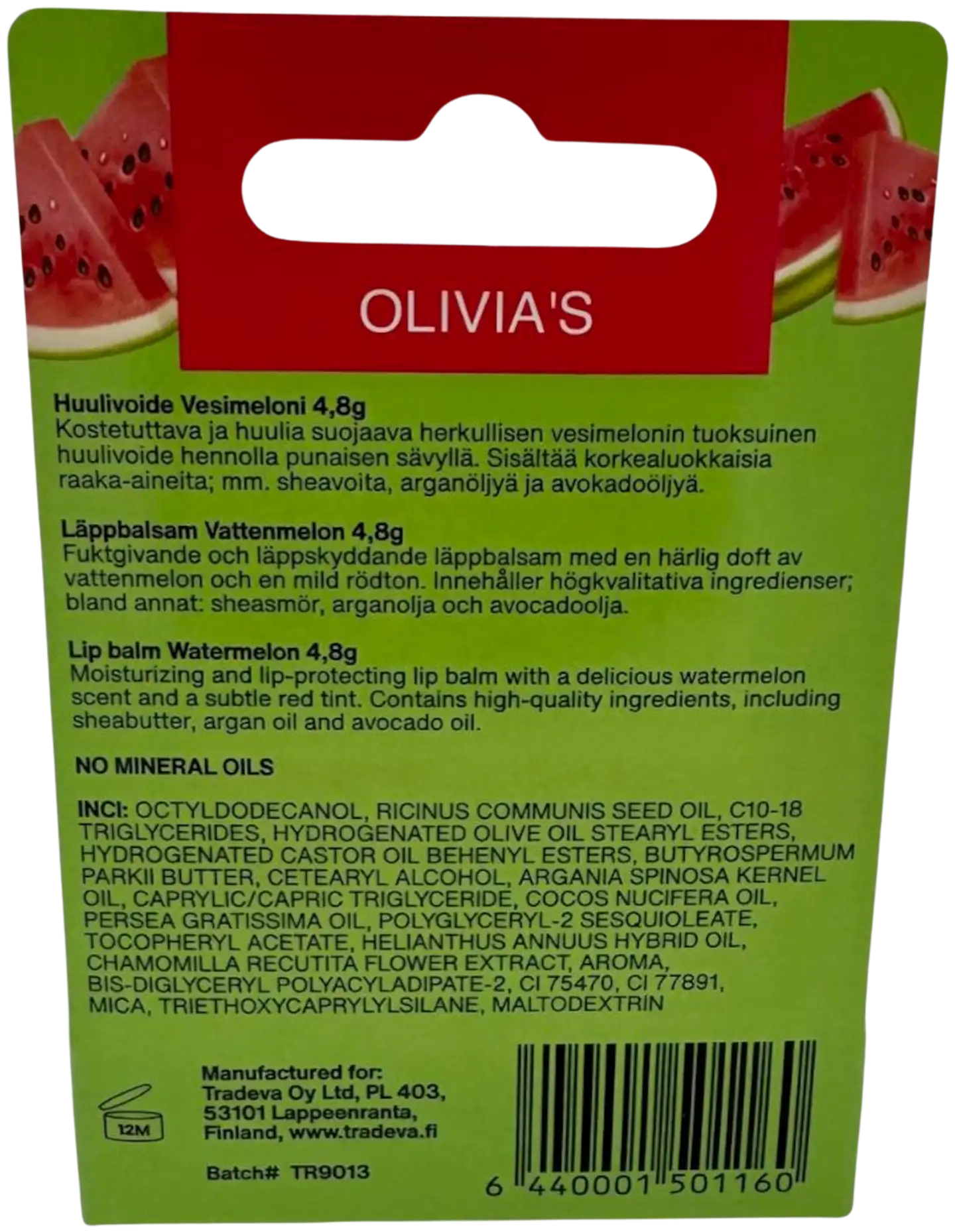 OLIVIA'S huulivoide vesimeloni 1kpl - 2